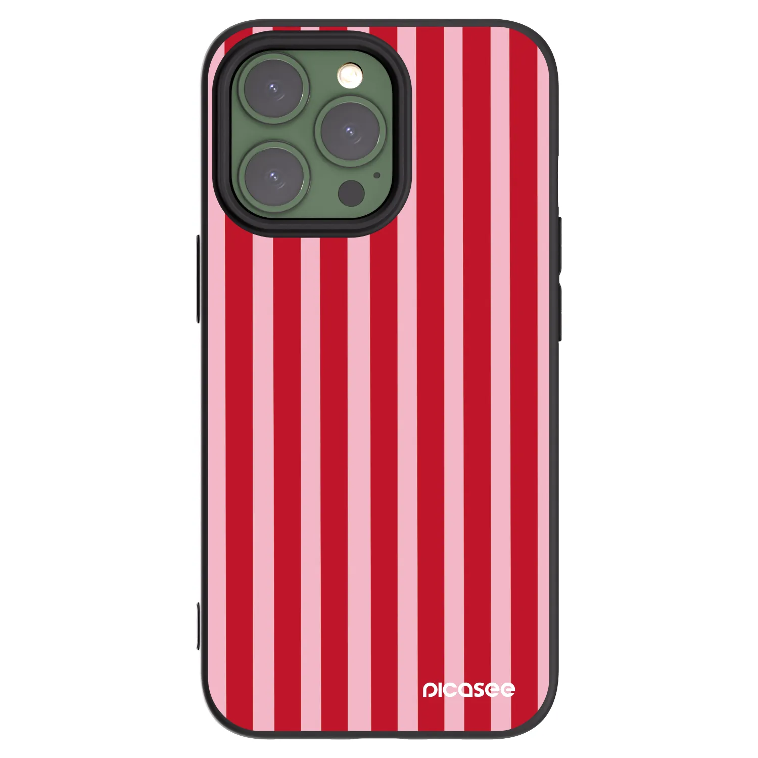 Picasee silikónový čierny obal pre Apple iPhone 13 Pro - Lines red