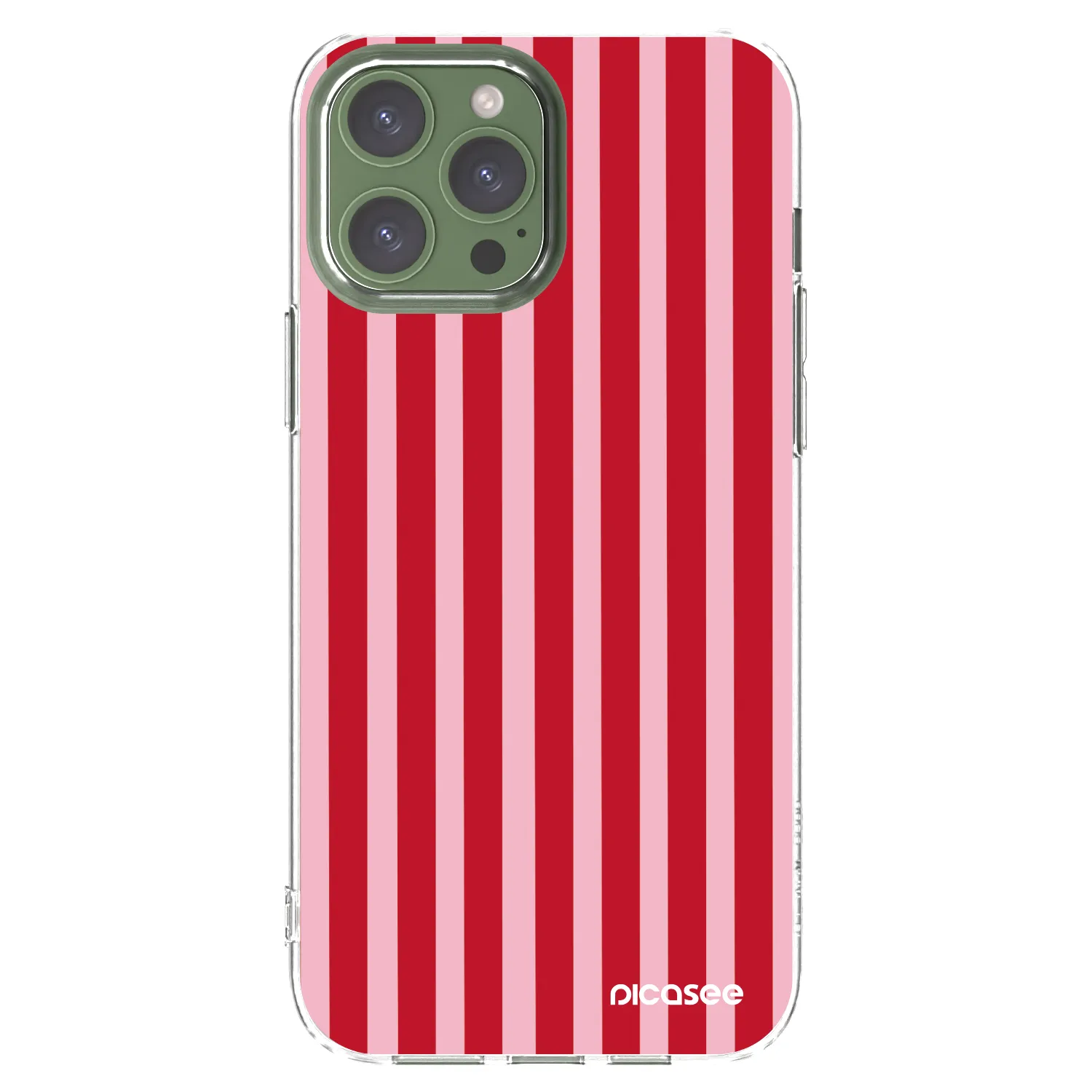 Picasee silikónový prehľadný obal pre Apple iPhone 13 Pro Max - Lines red