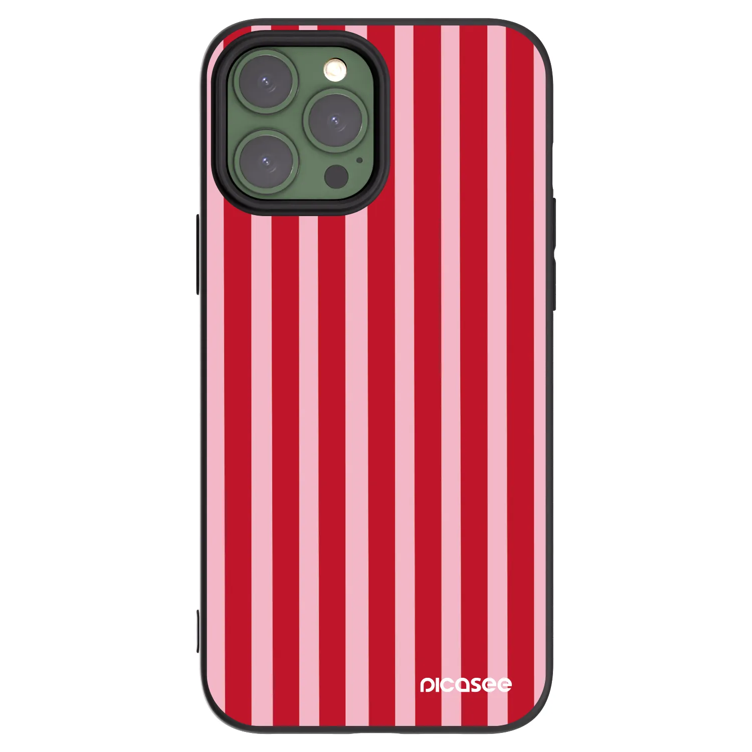 Picasee silikónový čierny obal pre Apple iPhone 13 Pro Max - Lines red