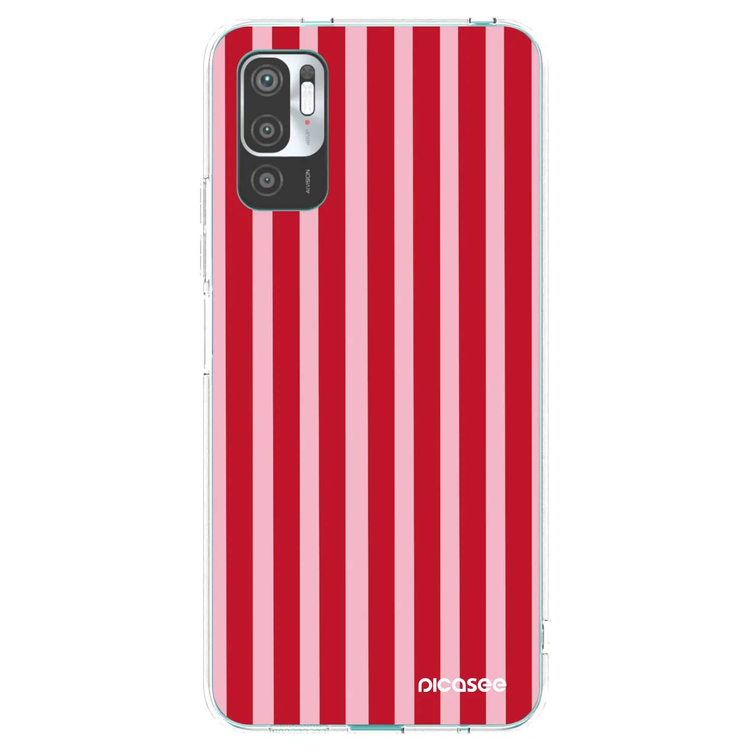 Picasee silikónový prehľadný obal pre Xiaomi Redmi Note 10 5G - Lines red