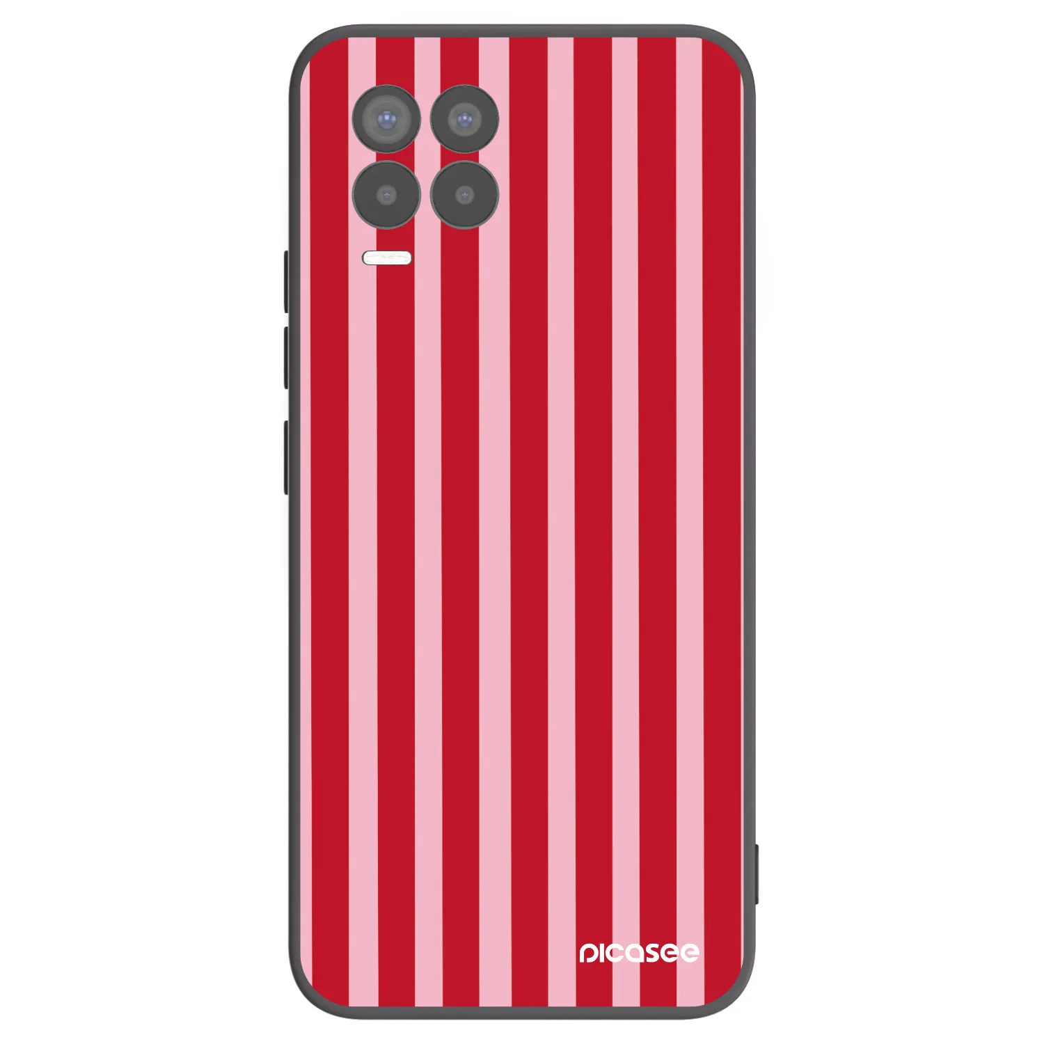 Picasee silikónový čierny obal pre Realme 8 Pro - Lines red