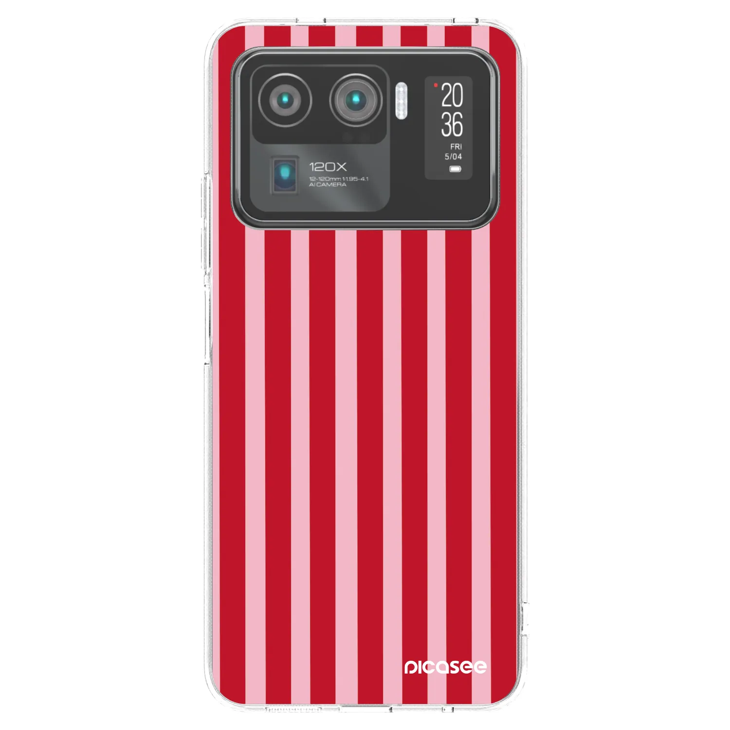 Picasee silikónový prehľadný obal pre Xiaomi Mi 11 Ultra - Lines red