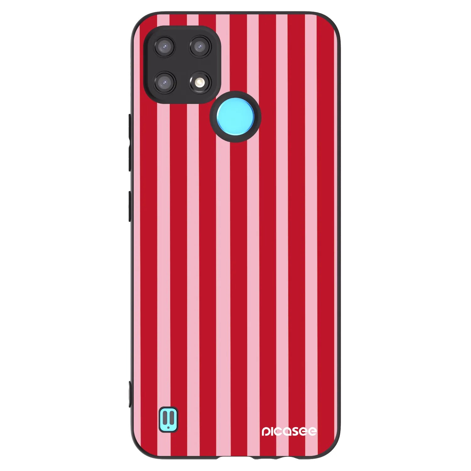 Picasee silikónový čierny obal pre Realme C21 - Lines red