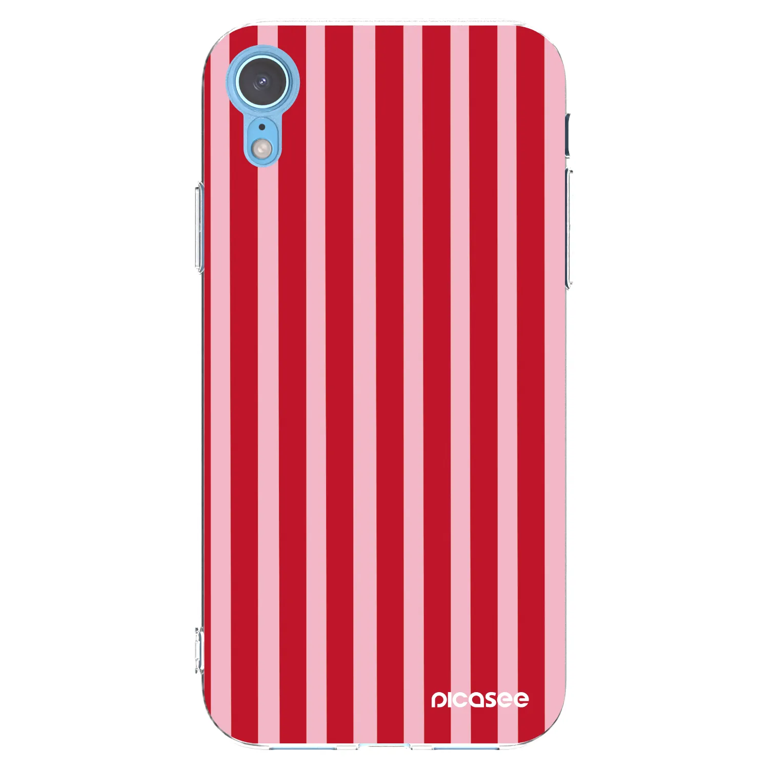 Picasee silikónový prehľadný obal pre Apple iPhone XR - Lines red