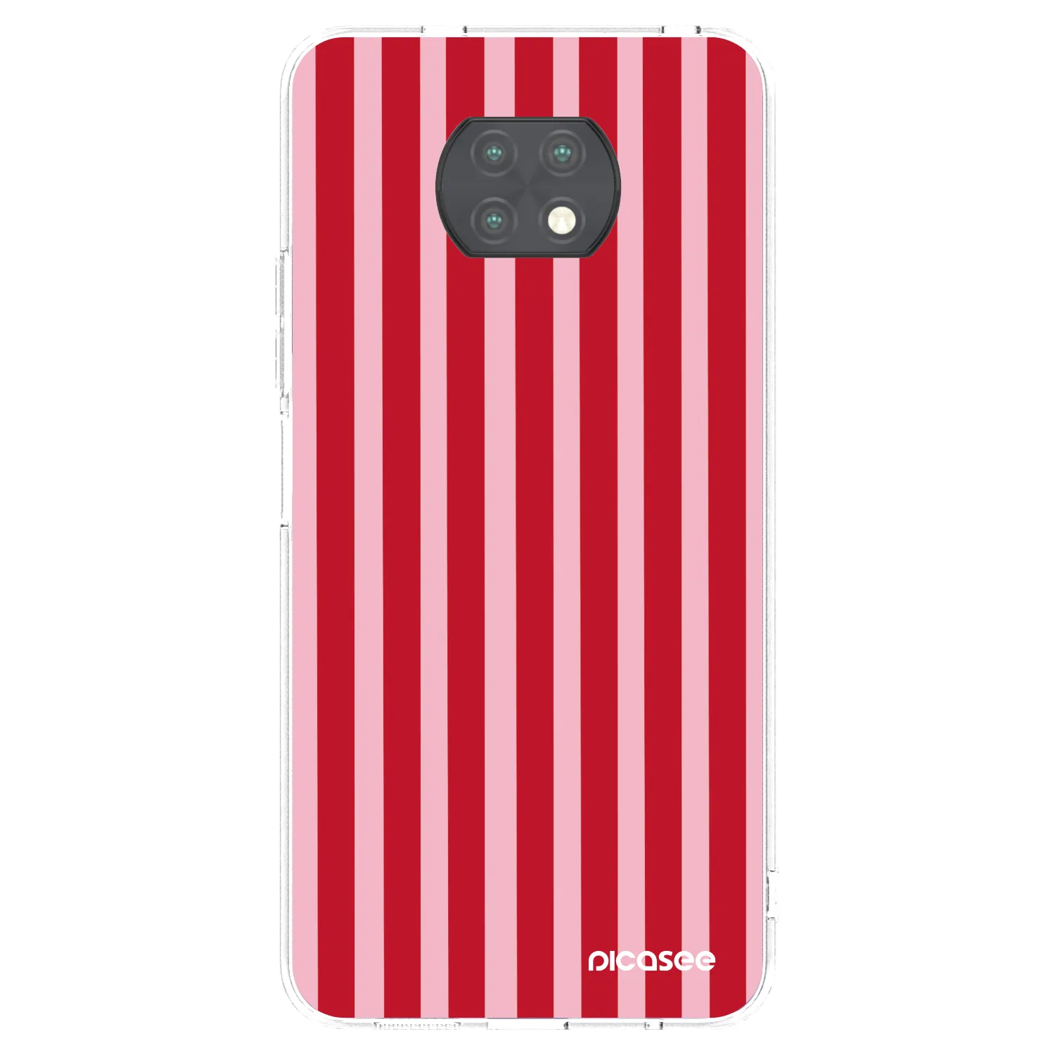 Picasee silikónový prehľadný obal pre Xiaomi Redmi Note 9T - Lines red