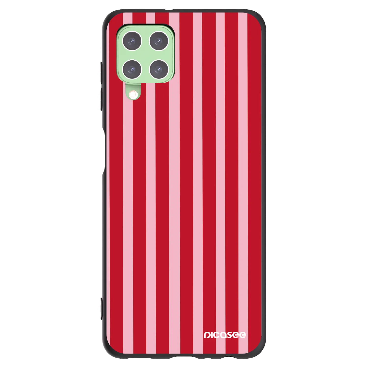 Picasee silikónový čierny obal pre Samsung Galaxy A22 A225F 4G - Lines red