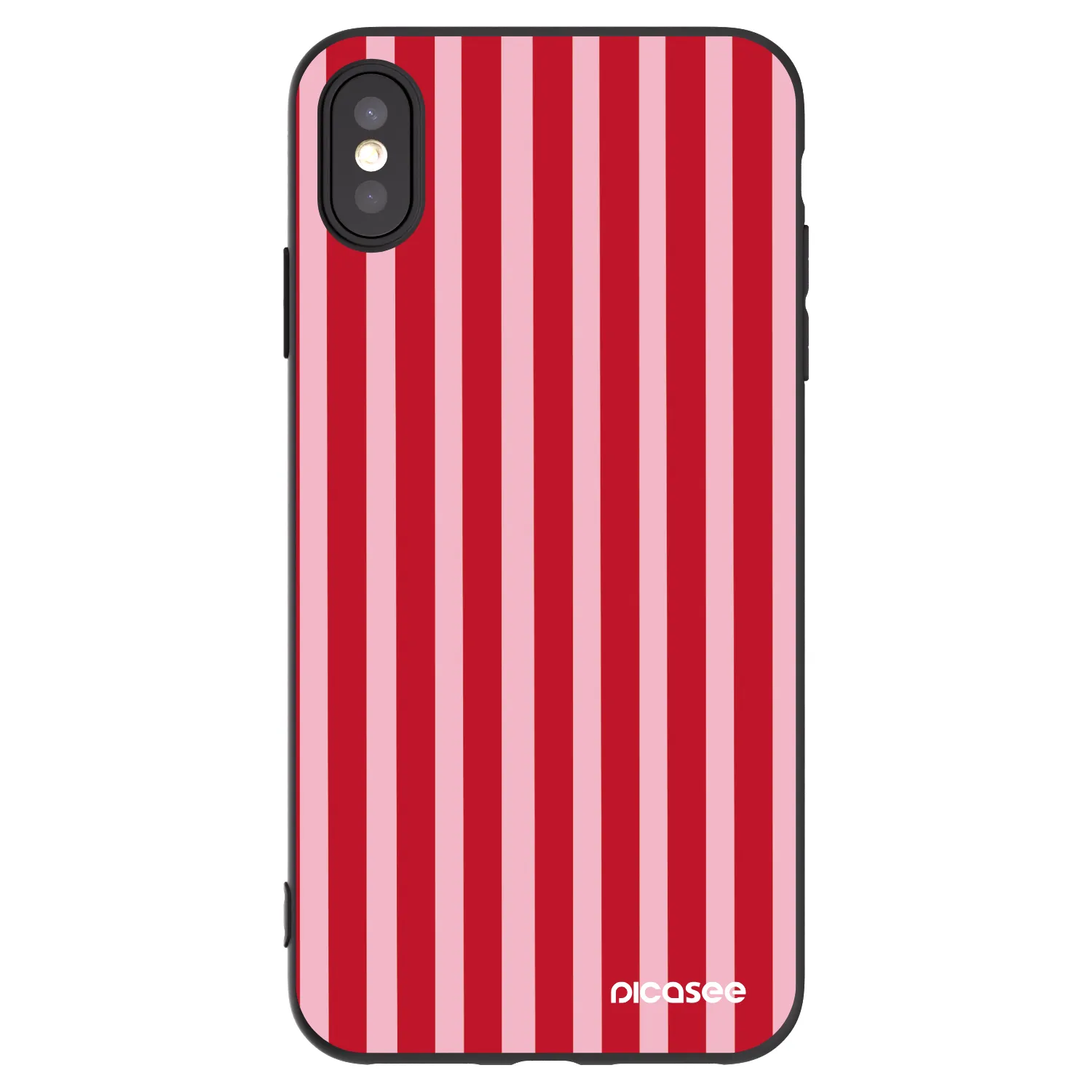 Picasee silikónový čierny obal pre Apple iPhone XS Max - Lines red