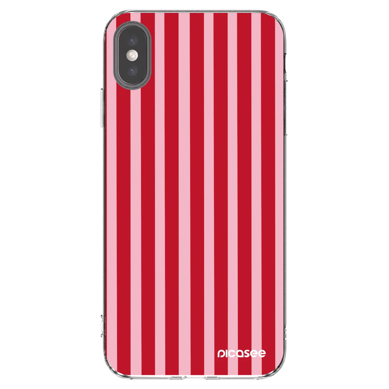Picasee silikónový prehľadný obal pre Apple iPhone XS Max - Lines red