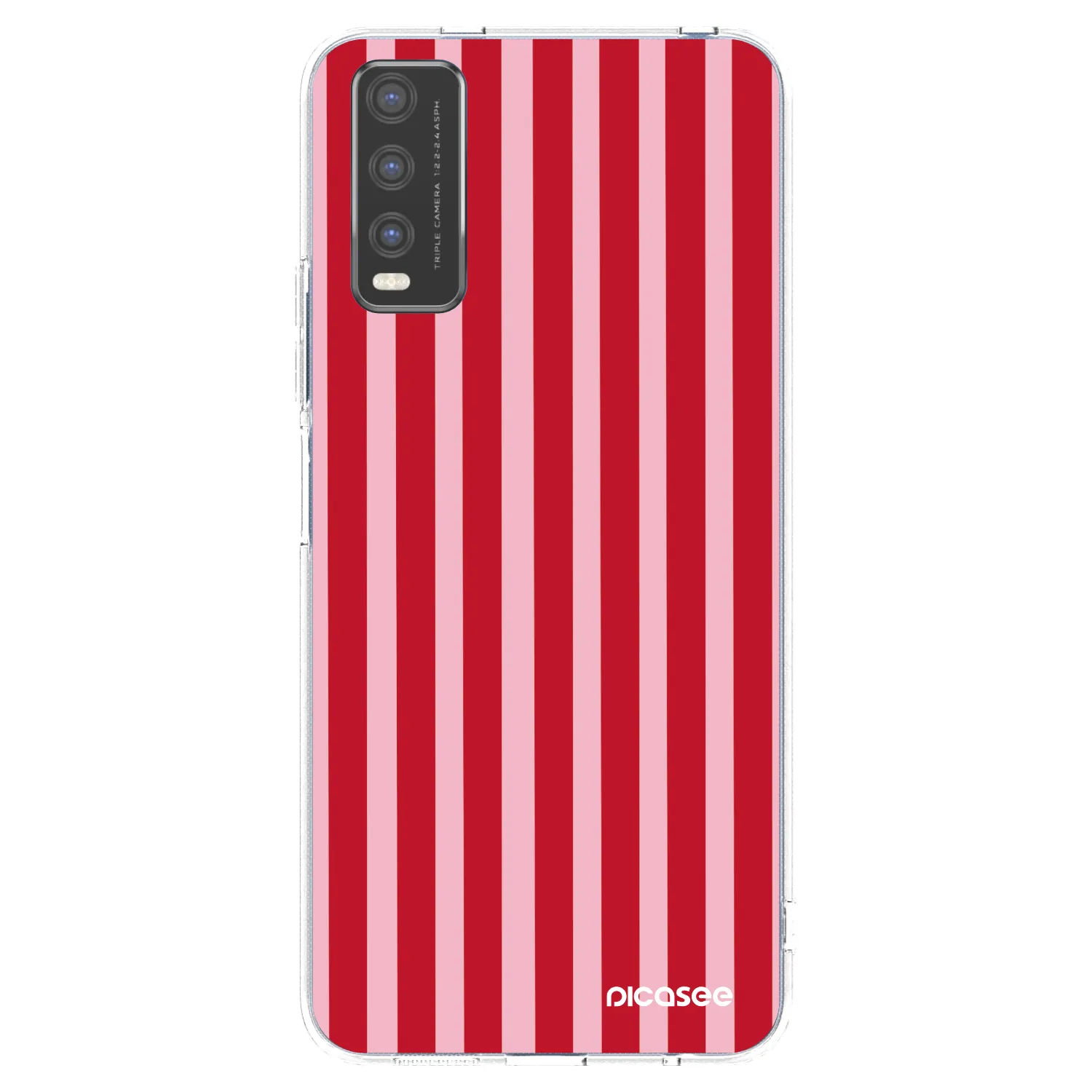 Picasee silikónový prehľadný obal pre Vivo Y20s - Lines red
