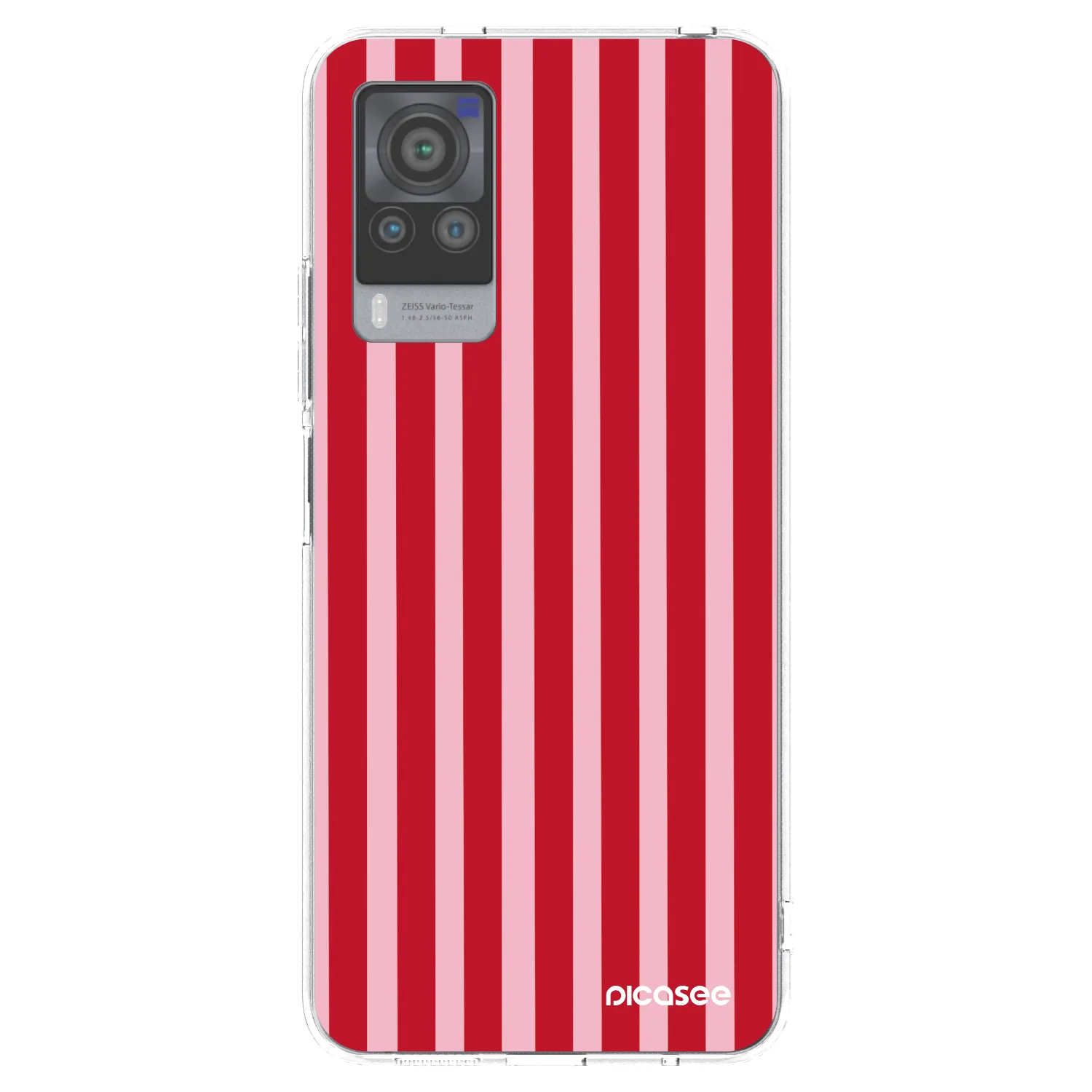 Picasee silikónový prehľadný obal pre Vivo X60 Pro 5G - Lines red