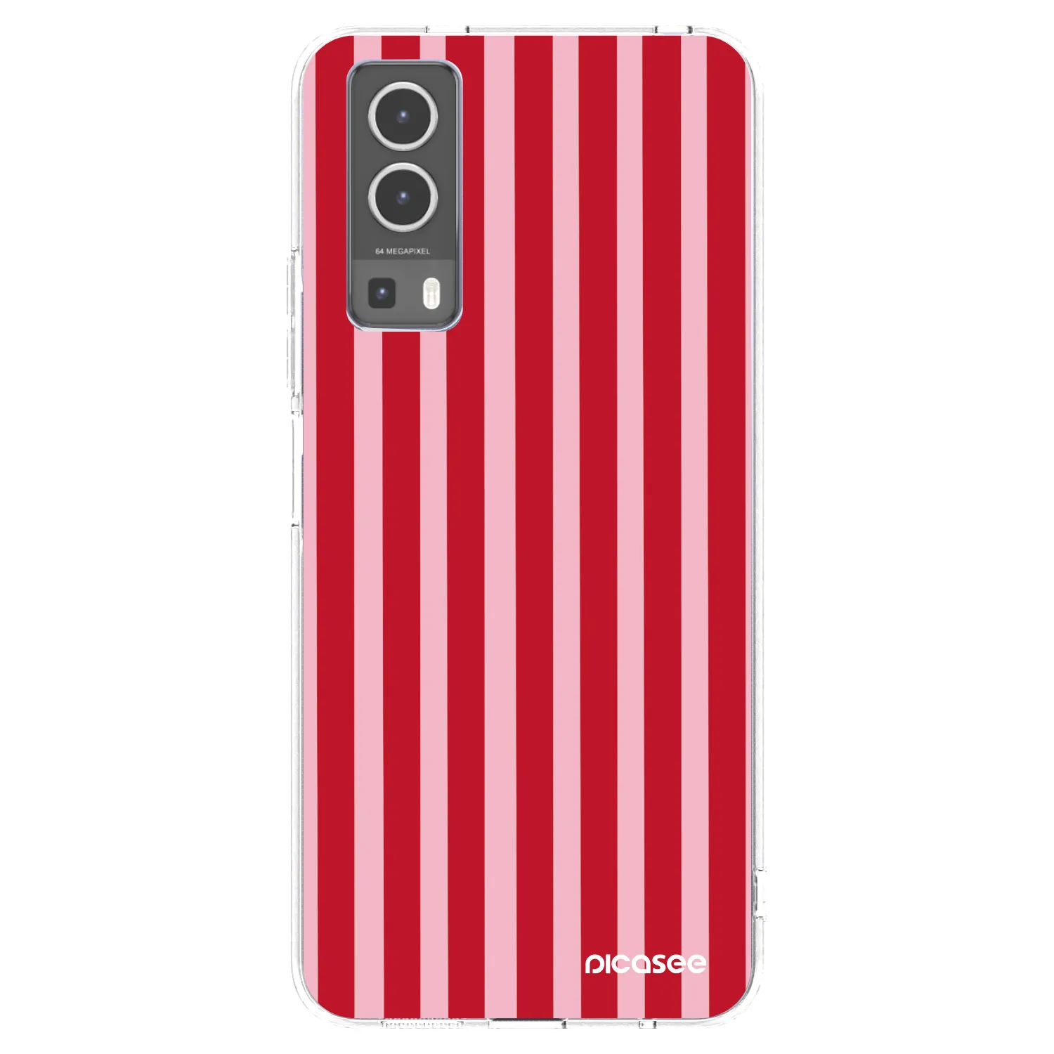Picasee silikónový prehľadný obal pre Vivo Y72 5G - Lines red