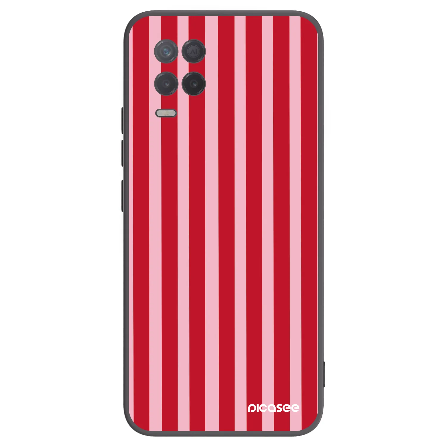 Picasee silikónový čierny obal pre Realme 8 5G - Lines red