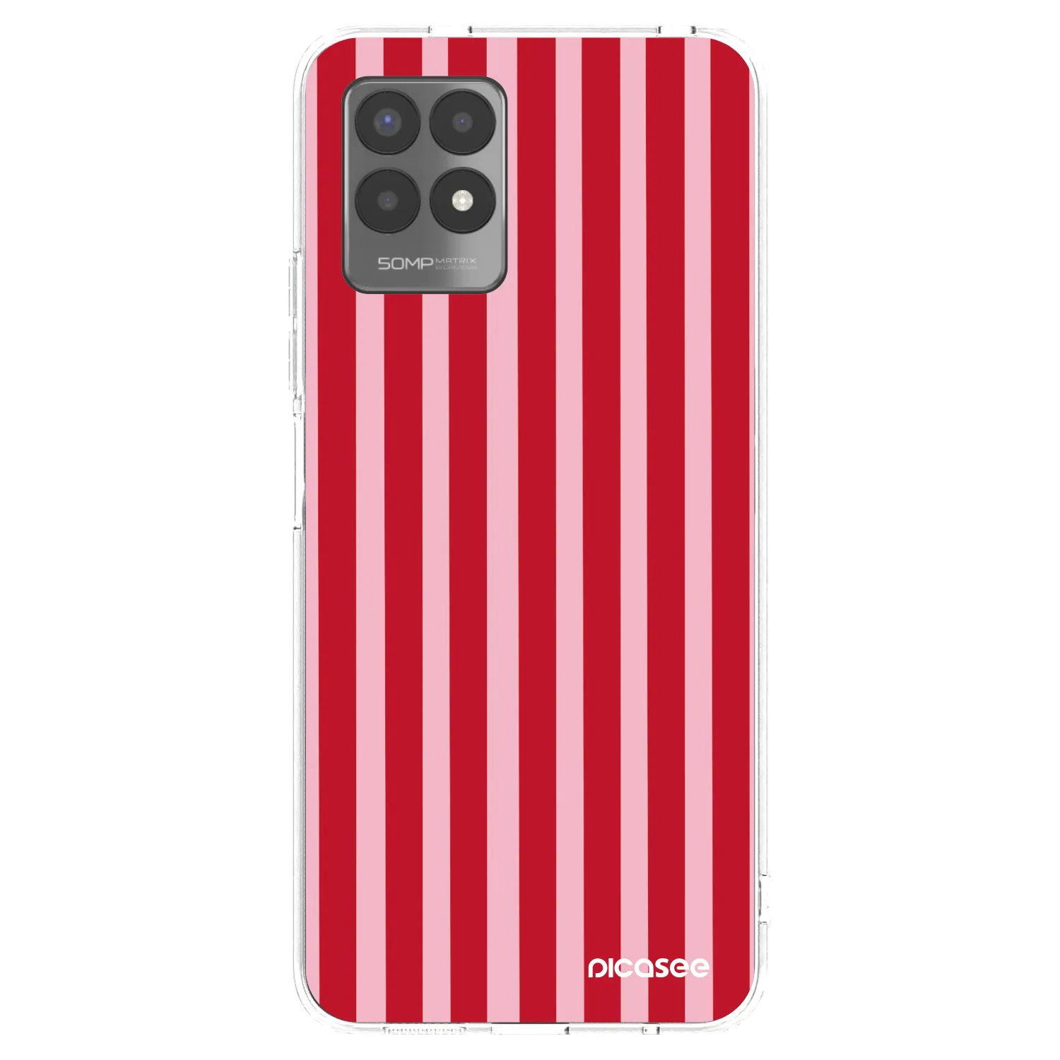 Picasee silikónový prehľadný obal pre Realme 8i - Lines red
