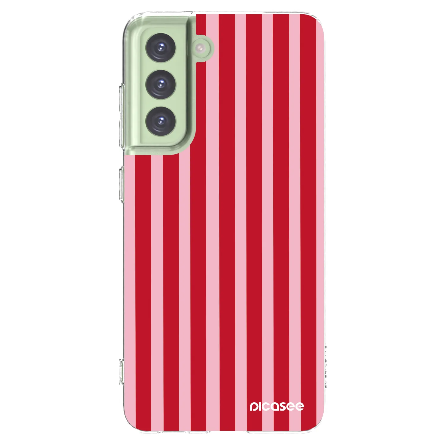 Picasee silikónový prehľadný obal pre Samsung Galaxy S21 FE 5G - Lines red