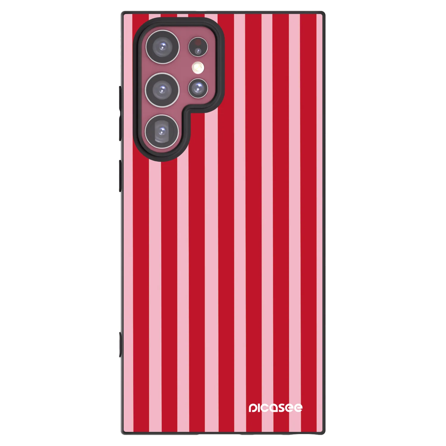 Picasee silikónový čierny obal pre Samsung Galaxy S22 Ultra 5G - Lines red