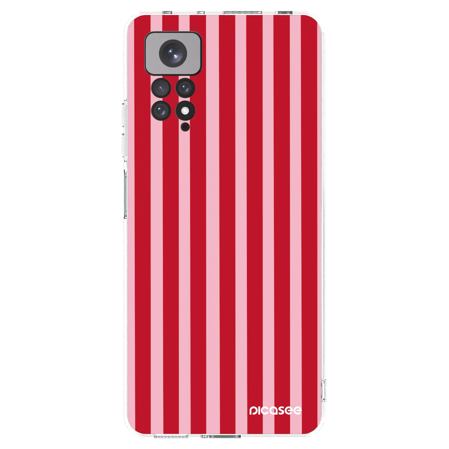 Picasee silikónový prehľadný obal pre Xiaomi Redmi Note 11S 4G - Lines red