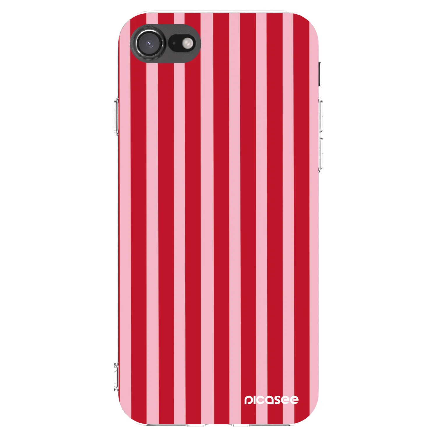 Picasee silikónový prehľadný obal pre Apple iPhone SE 2022 - Lines red