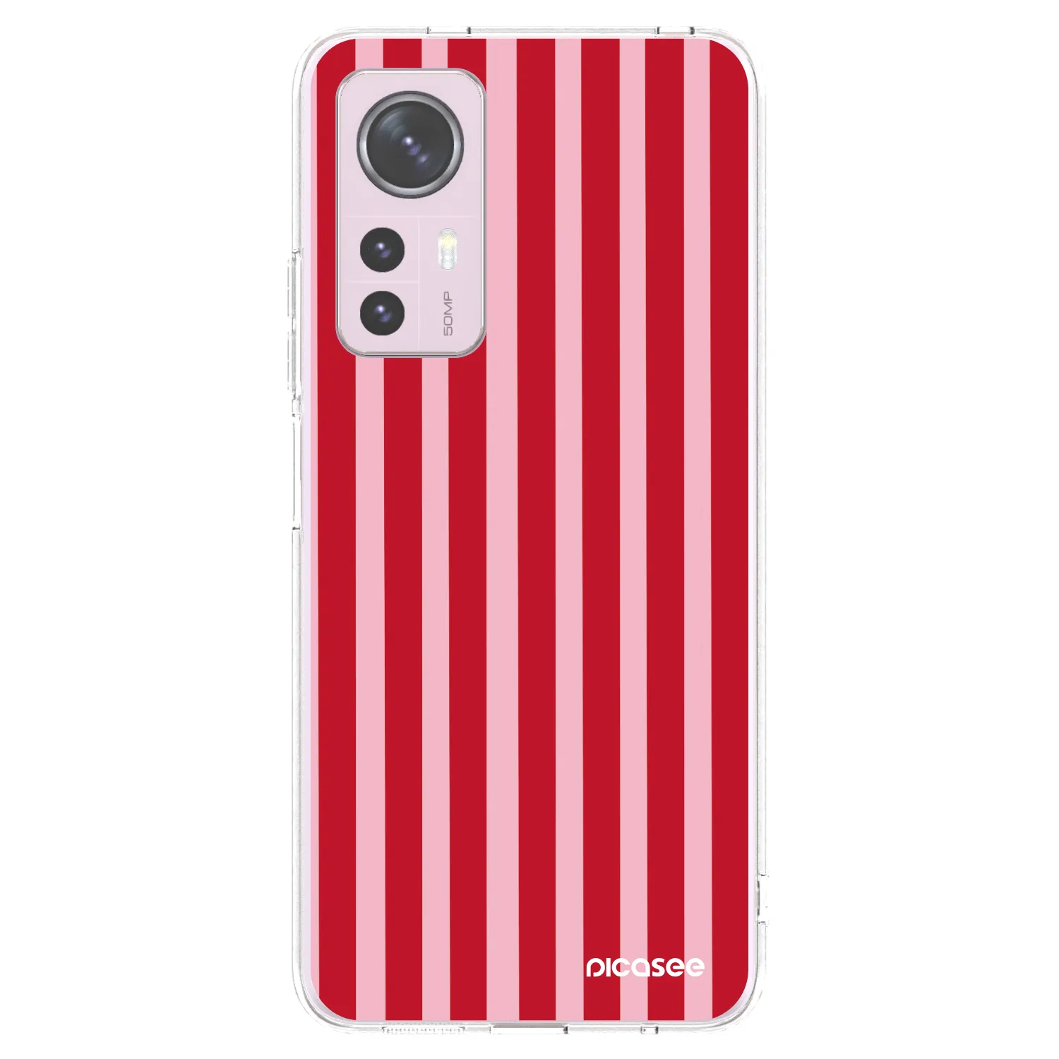 Picasee silikónový prehľadný obal pre Xiaomi 12 - Lines red