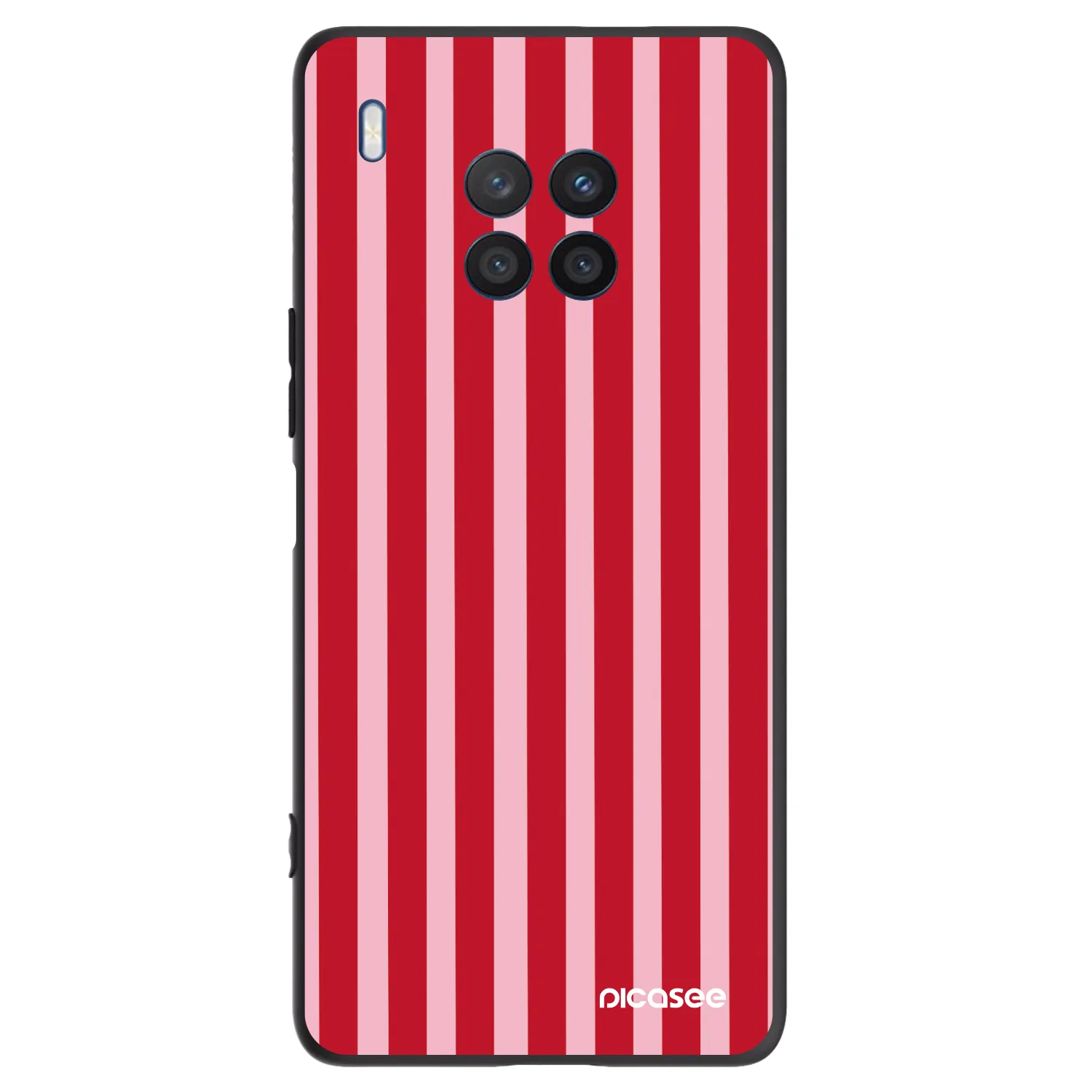 Picasee silikónový čierny obal pre Honor 50 Lite - Lines red