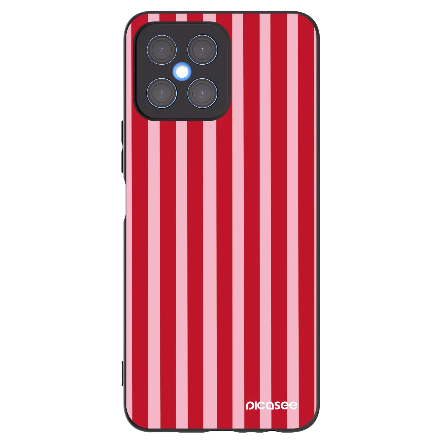 Picasee silikónový čierny obal pre Honor X8 4G - Lines red