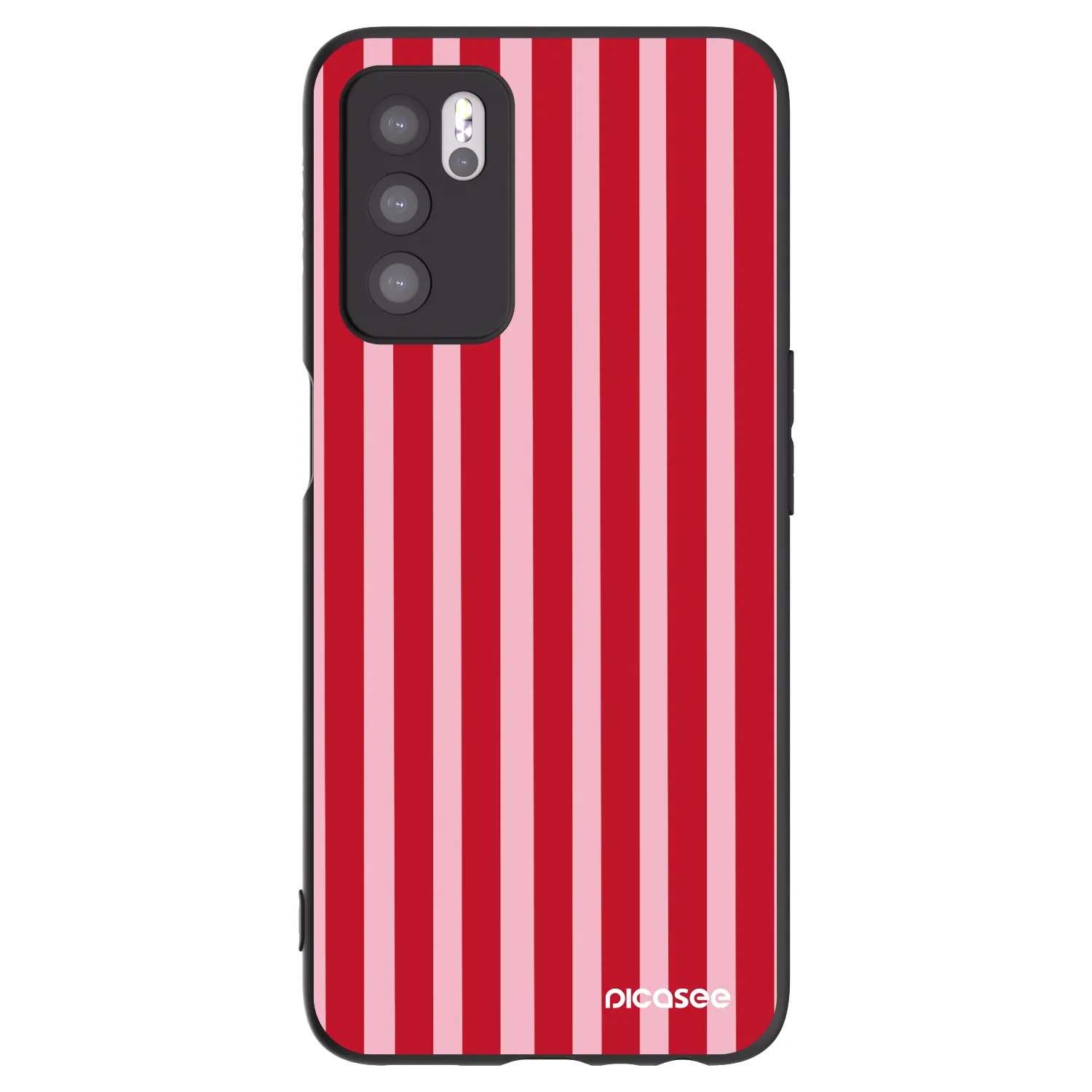 Picasee silikónový čierny obal pre OPPO A16s - Lines red