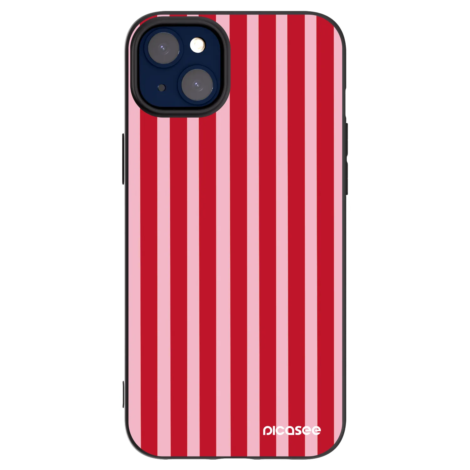 Picasee silikónový čierny obal pre Apple iPhone 14 Plus - Lines red