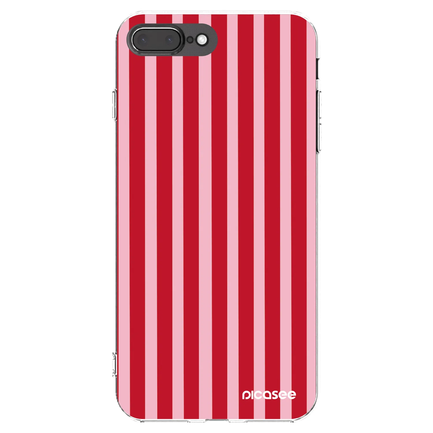 Picasee silikónový prehľadný obal pre Apple iPhone 8 Plus - Lines red
