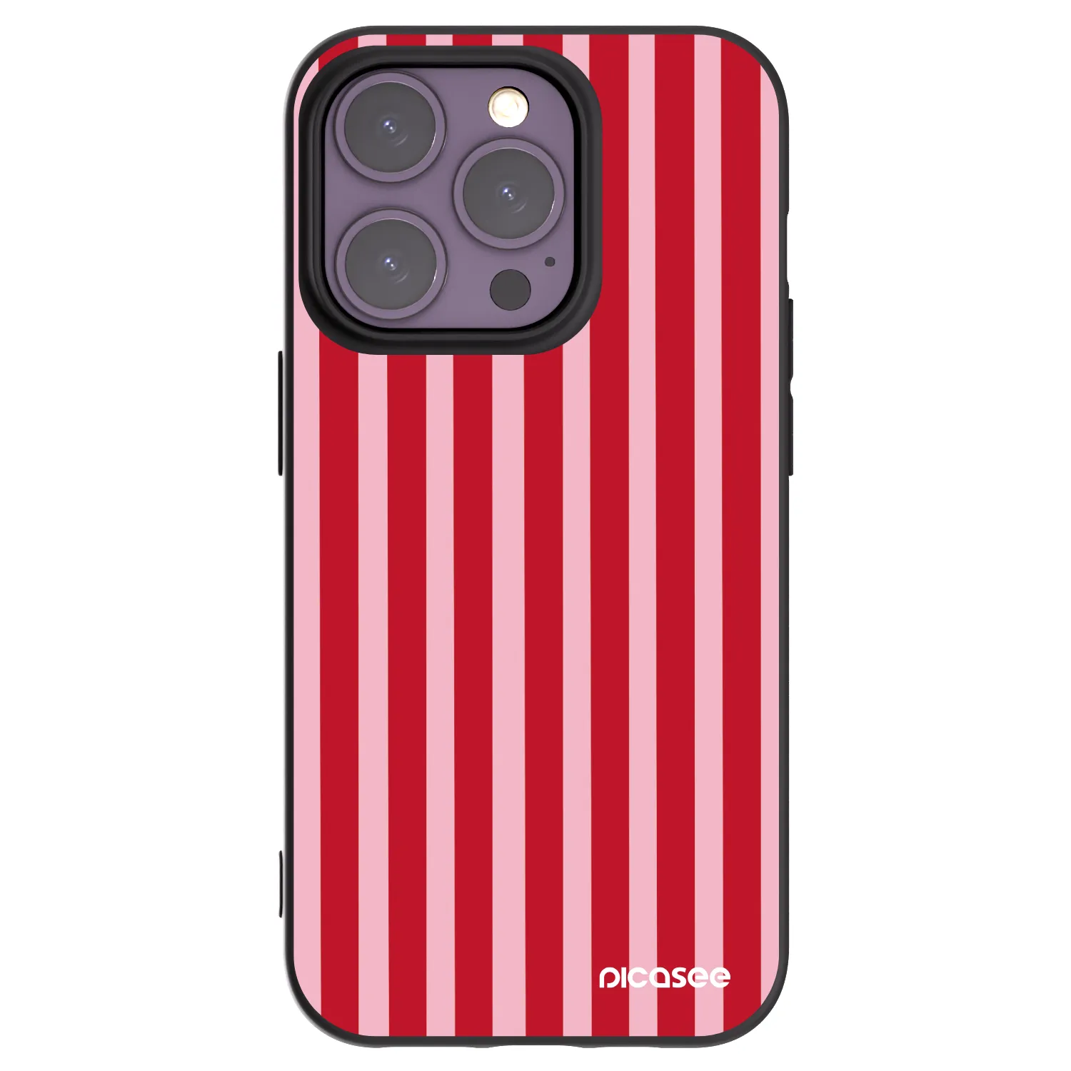 Picasee silikónový čierny obal pre Apple iPhone 14 Pro - Lines red