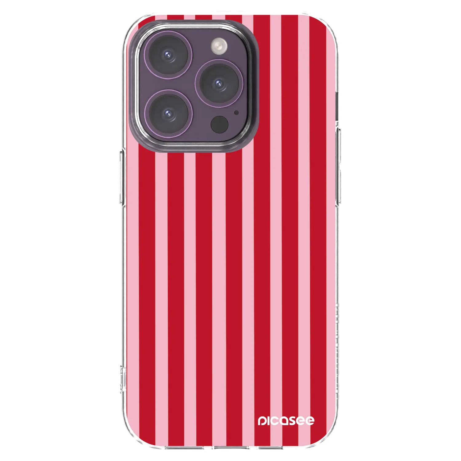 Picasee silikónový prehľadný obal pre Apple iPhone 14 Pro - Lines red