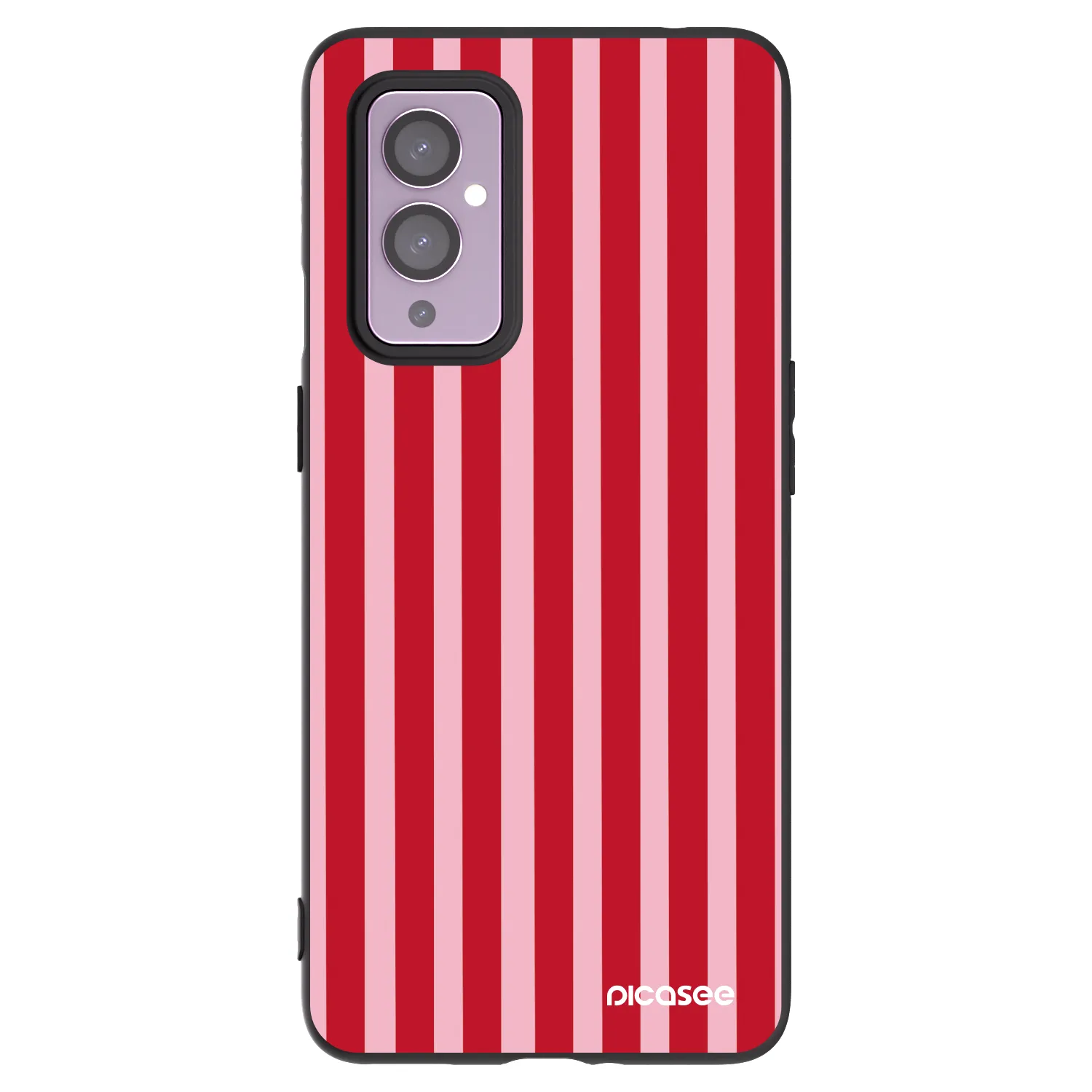 Picasee silikónový čierny obal pre OnePlus 9 - Lines red