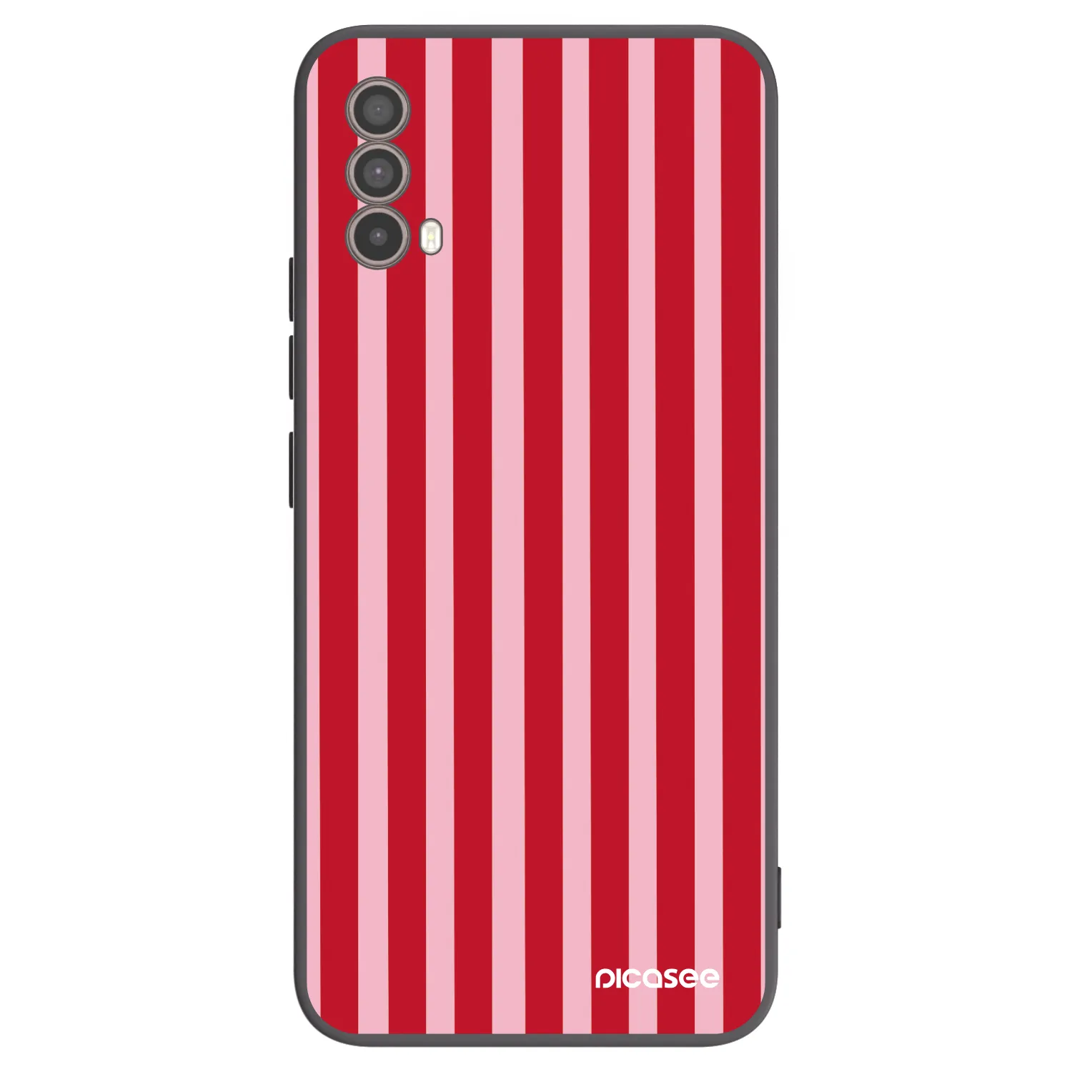 Picasee silikónový čierny obal pre Motorola Moto E40 - Lines red