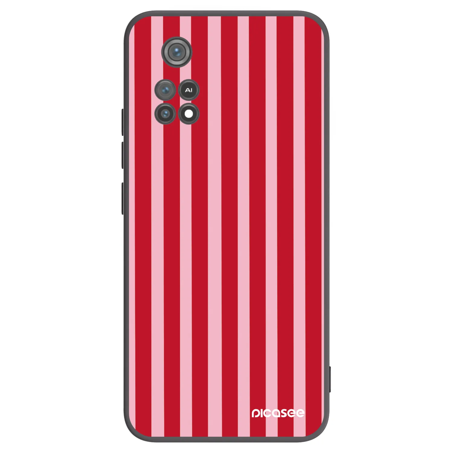 Picasee silikónový čierny obal pre Xiaomi Poco M4 Pro - Lines red