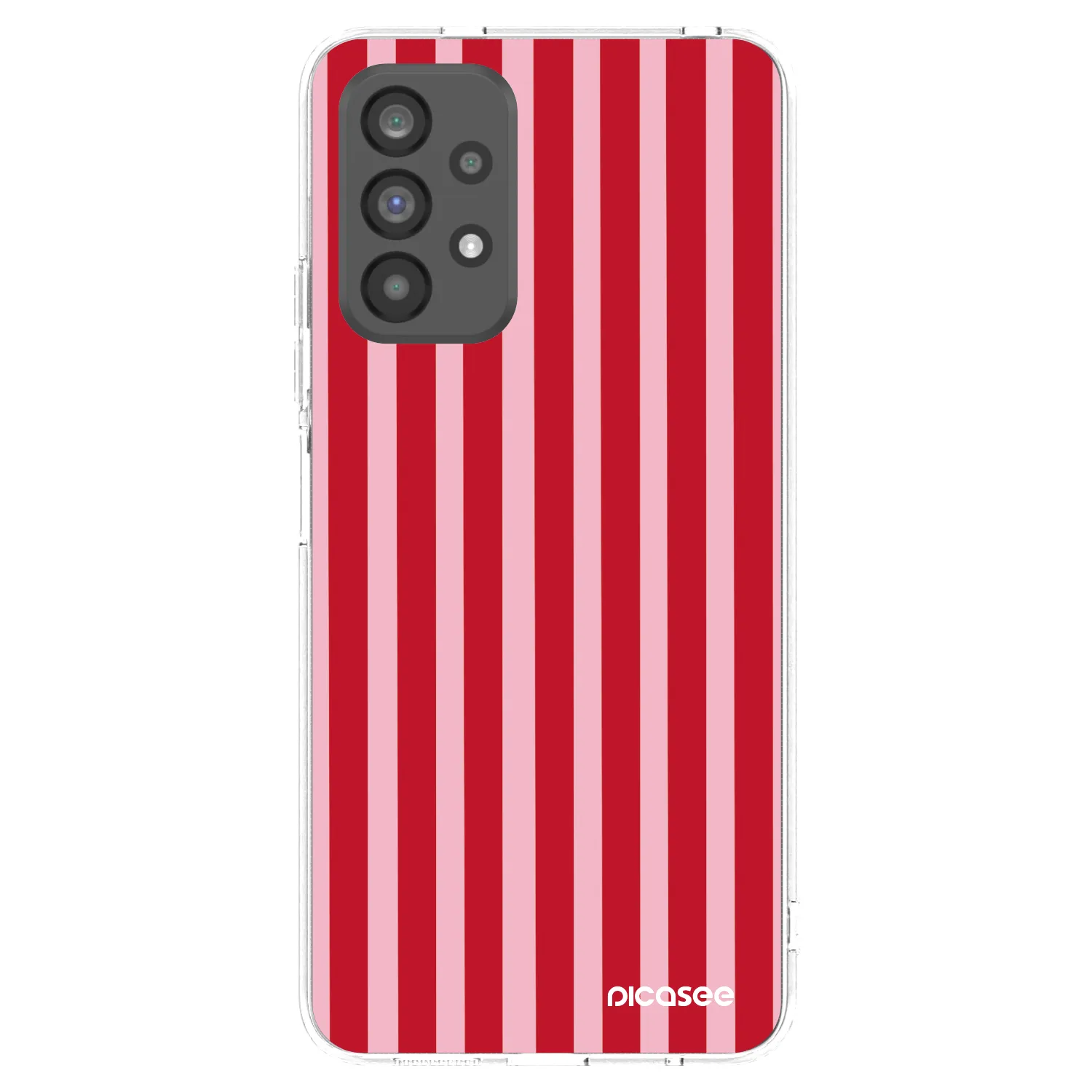 Picasee silikónový prehľadný obal pre Samsung Galaxy A73 5G - Lines red
