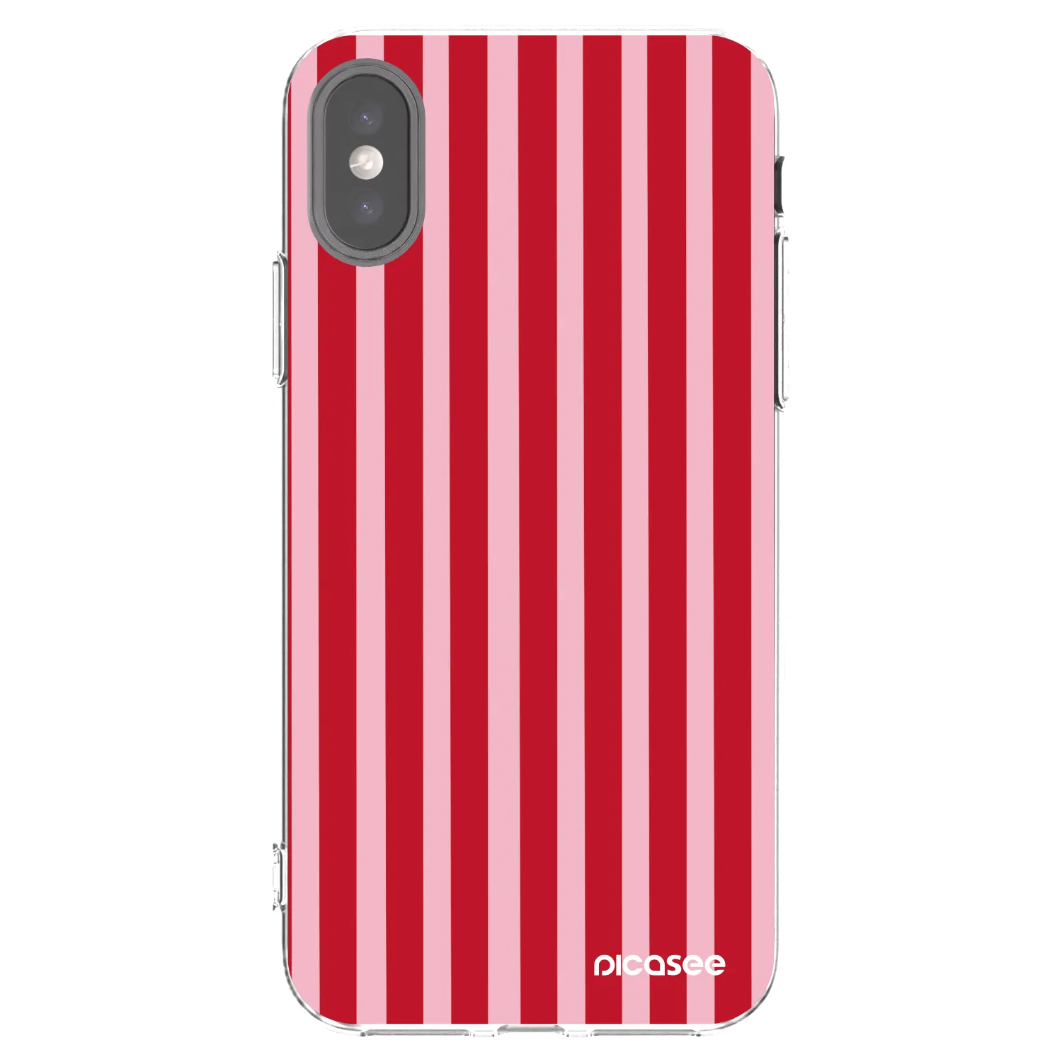 Picasee silikónový prehľadný obal pre Apple iPhone X/XS - Lines red
