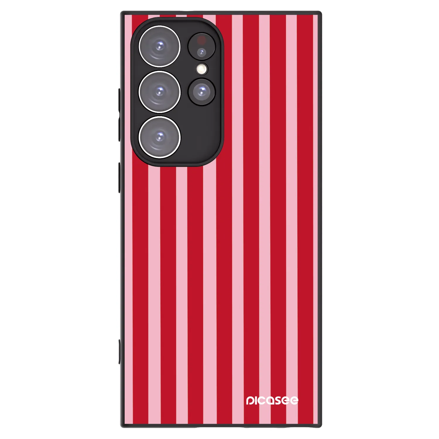 Picasee silikónový čierny obal pre Samsung Galaxy S23 Ultra 5G - Lines red