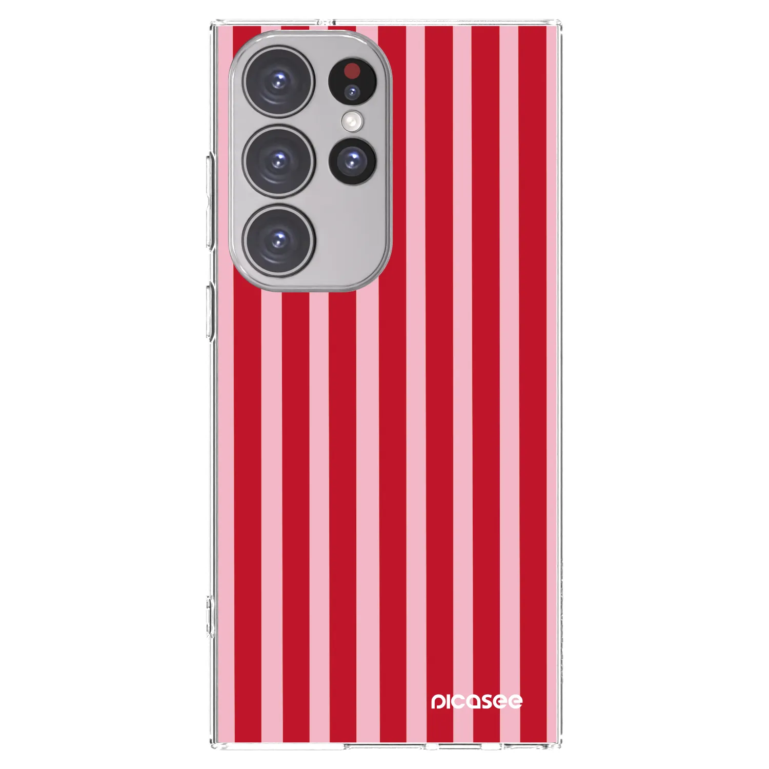 Picasee silikónový prehľadný obal pre Samsung Galaxy S23 Ultra 5G - Lines red