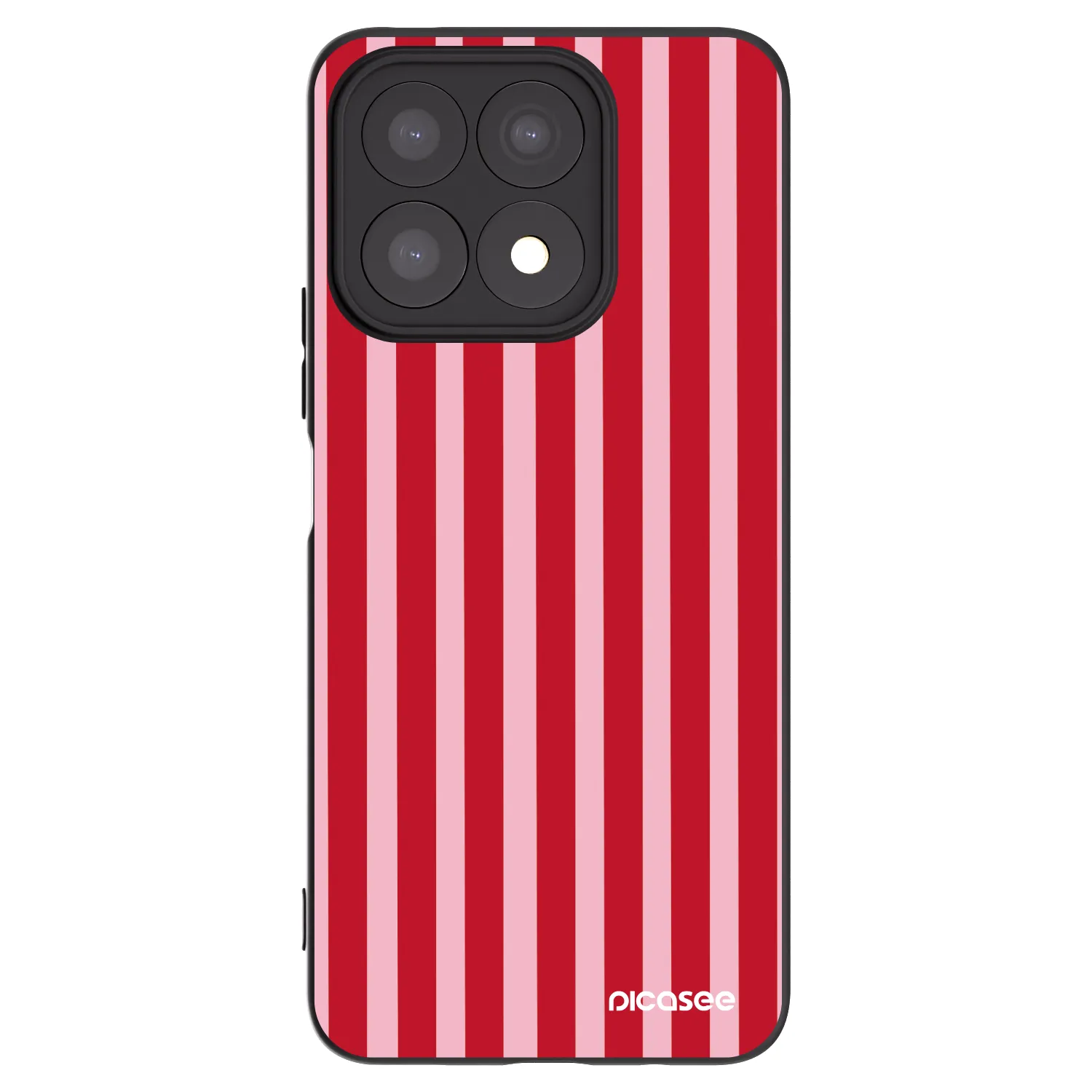 Picasee silikónový čierny obal pre Honor X8a - Lines red