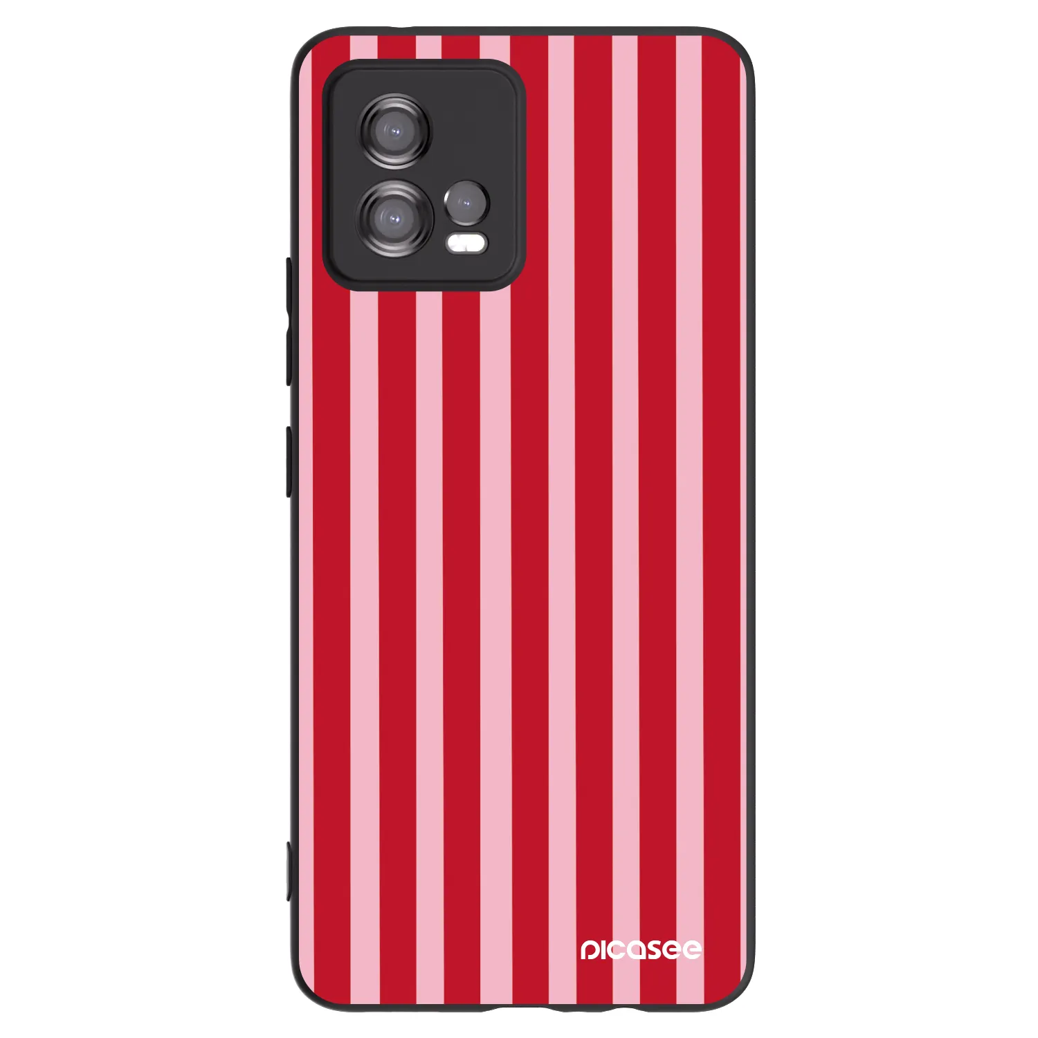 Picasee silikónový čierny obal pre Motorola Moto G72 - Lines red