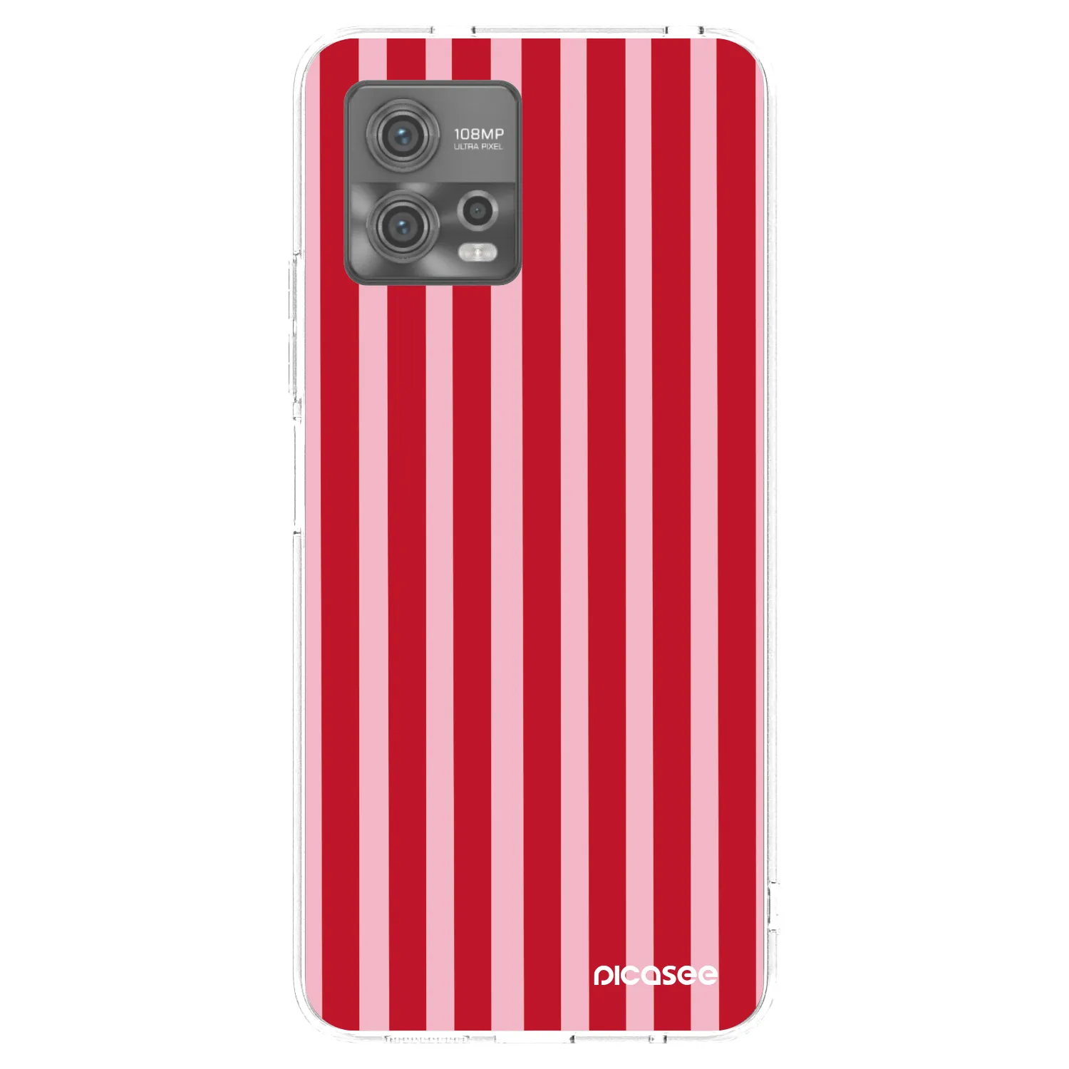 Picasee silikónový prehľadný obal pre Motorola Moto G72 - Lines red