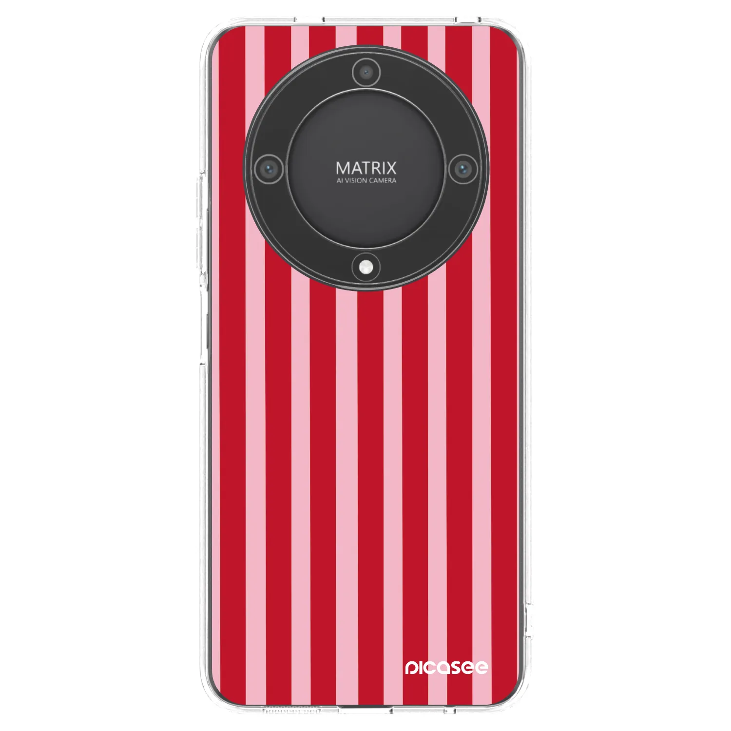 Picasee silikónový prehľadný obal pre Honor Magic5 Lite 5G - Lines red