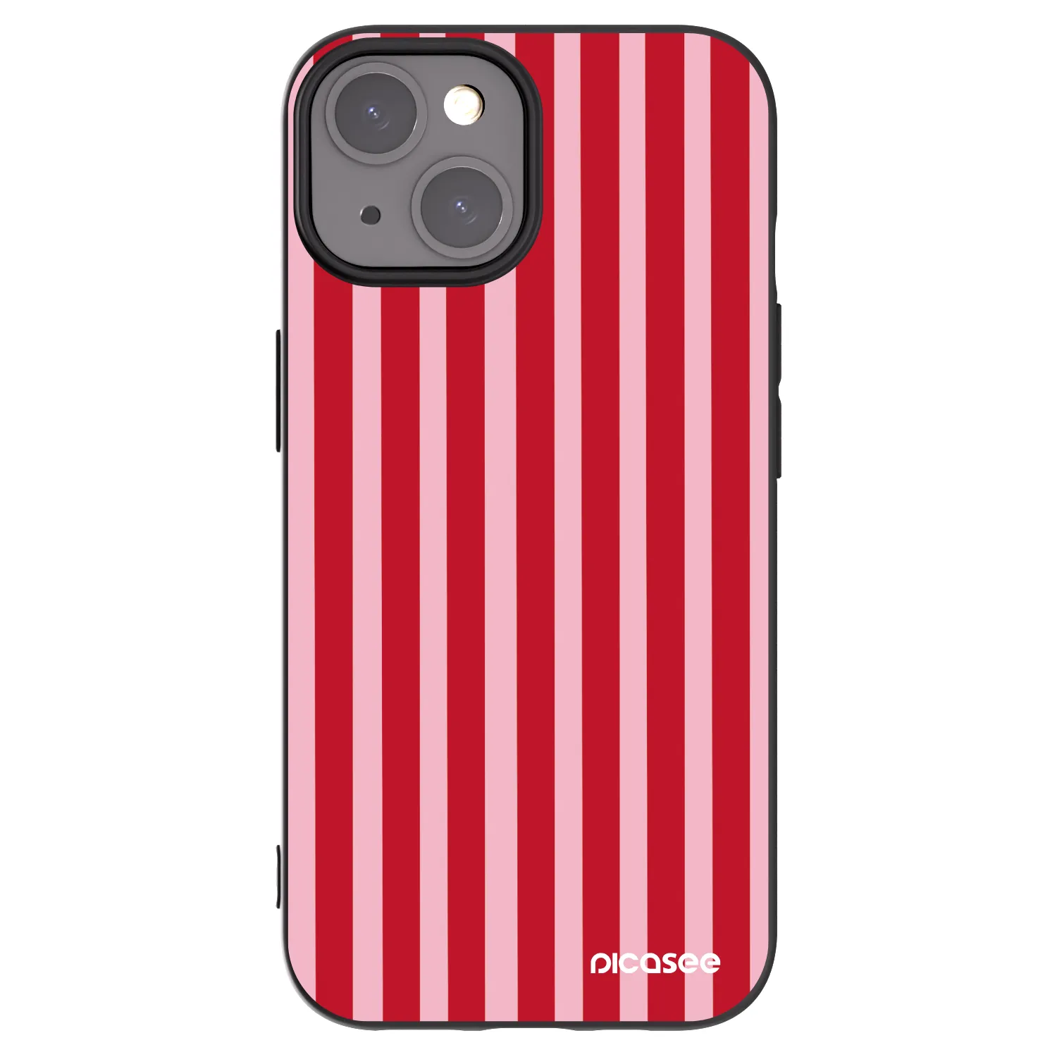 Picasee silikónový čierny obal pre Apple iPhone 15 - Lines red