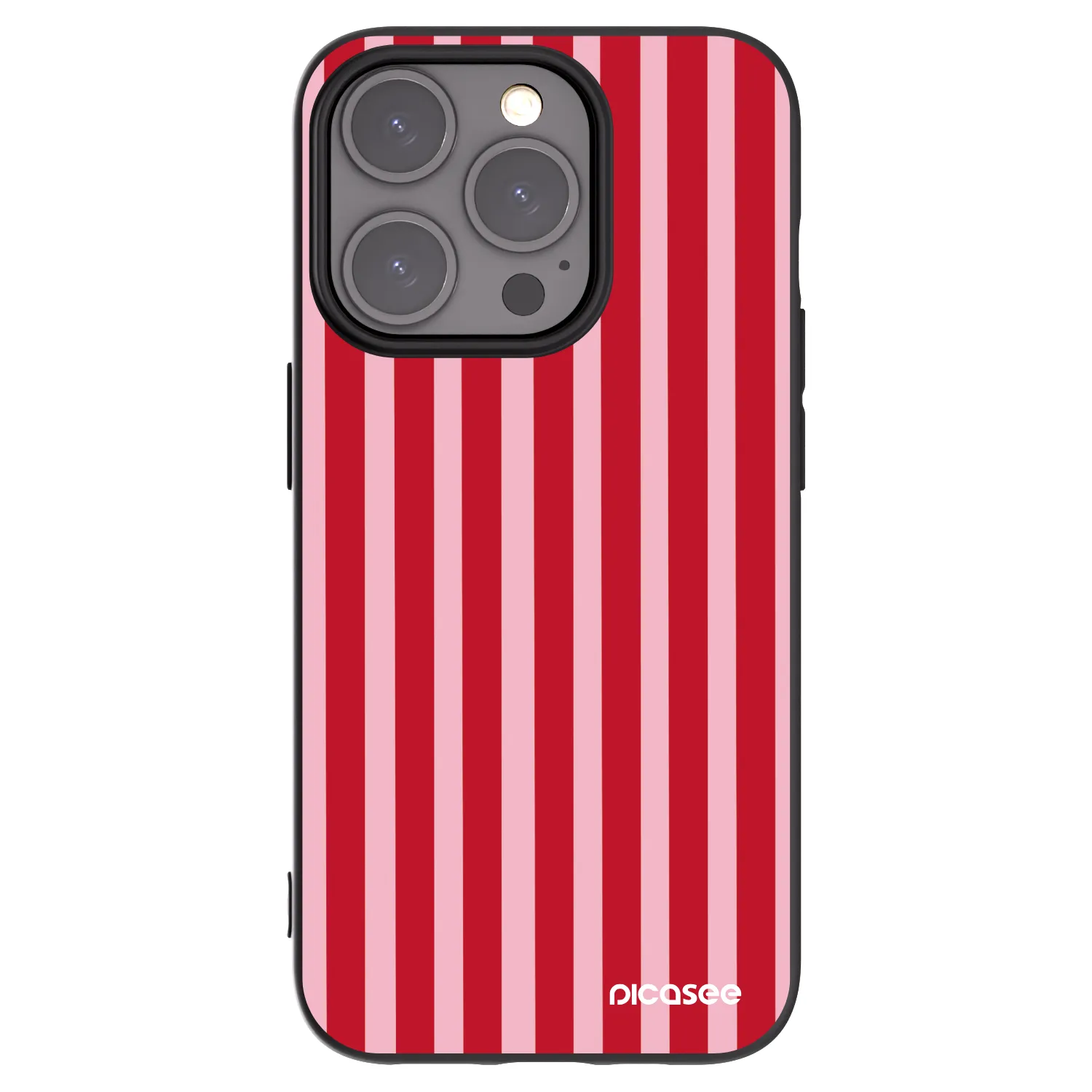 Picasee silikónový čierny obal pre Apple iPhone 15 Pro - Lines red