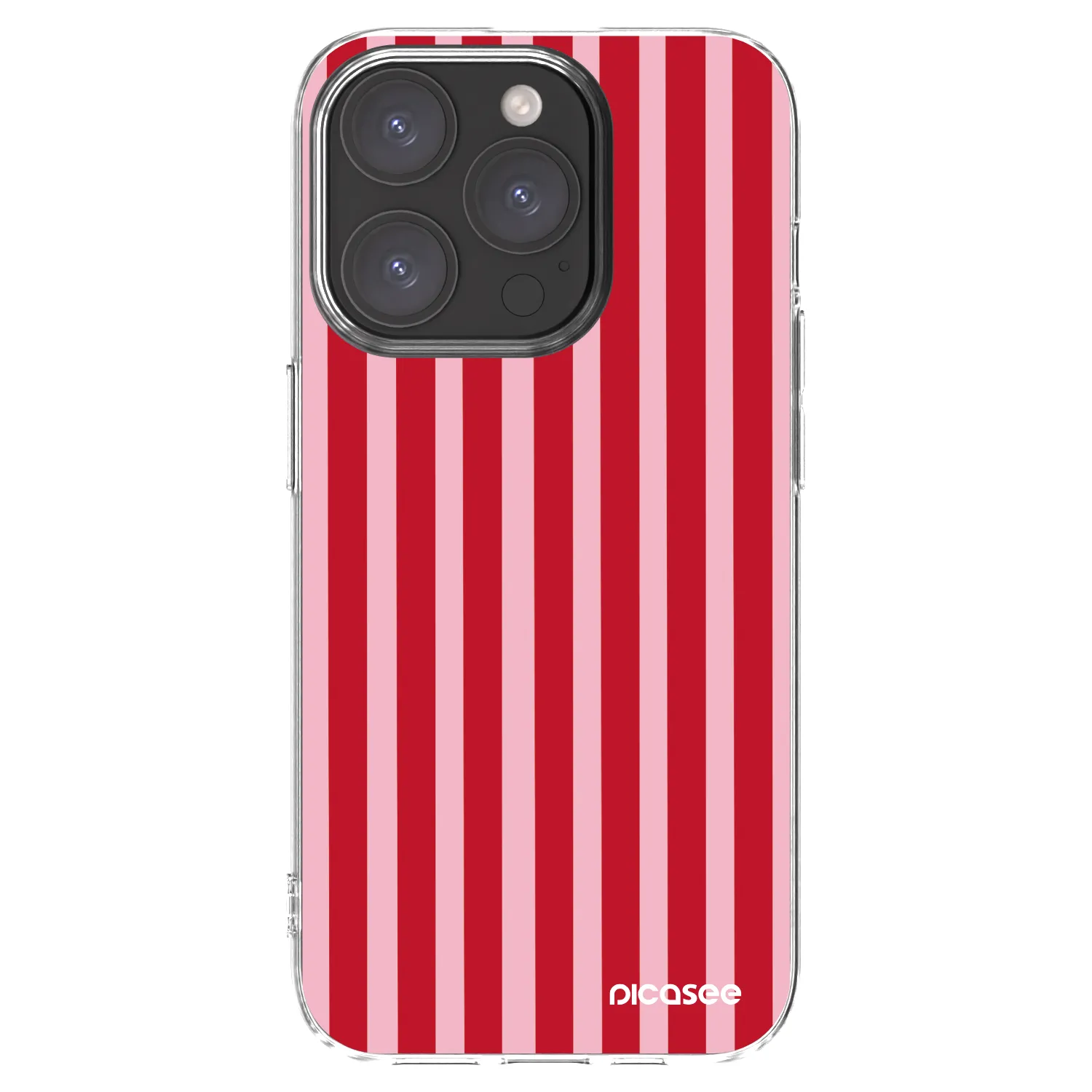 Picasee silikónový prehľadný obal pre Apple iPhone 15 Pro - Lines red
