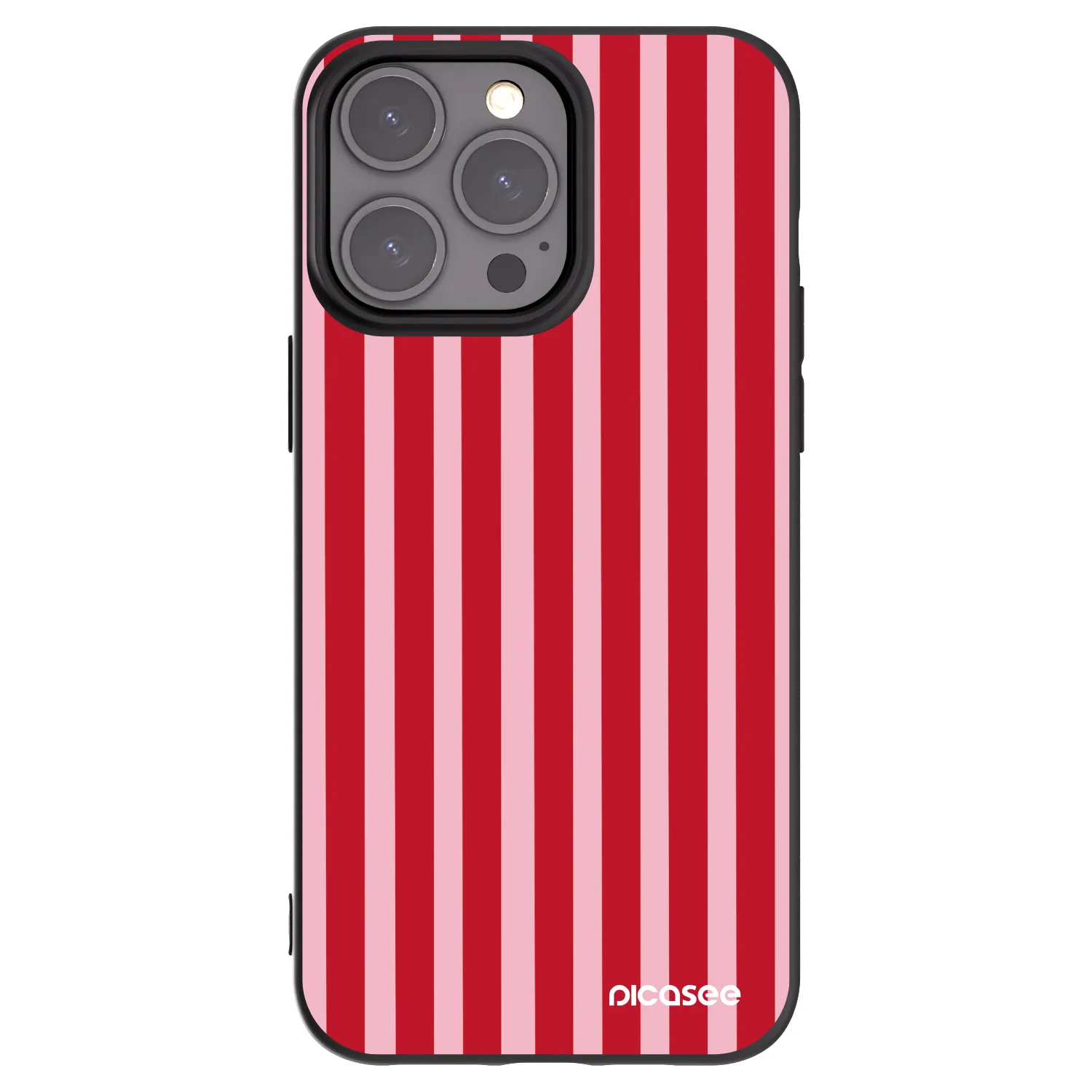 Picasee silikónový čierny obal pre Apple iPhone 15 Pro Max - Lines red