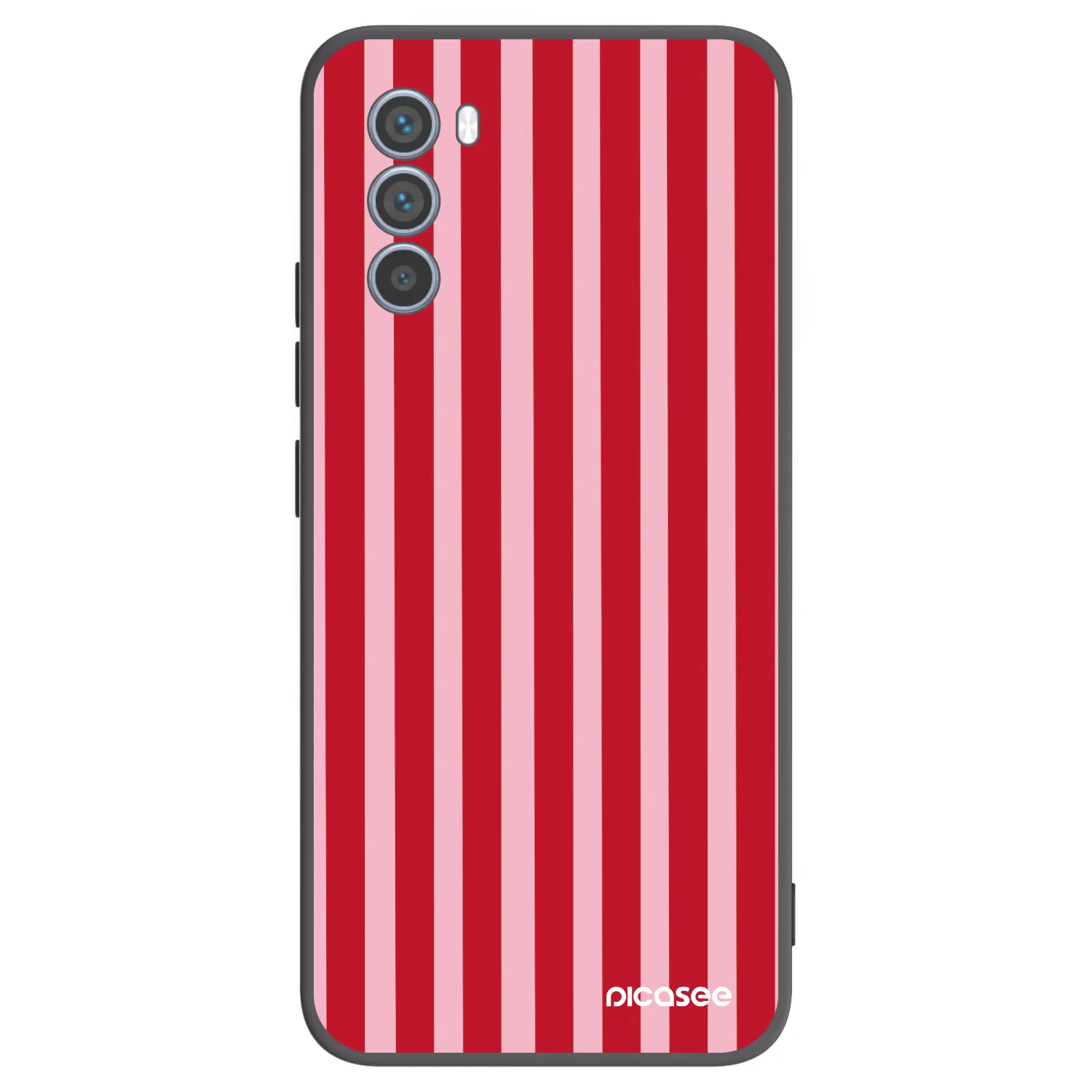 Picasee silikónový čierny obal pre Motorola Moto G62 - Lines red