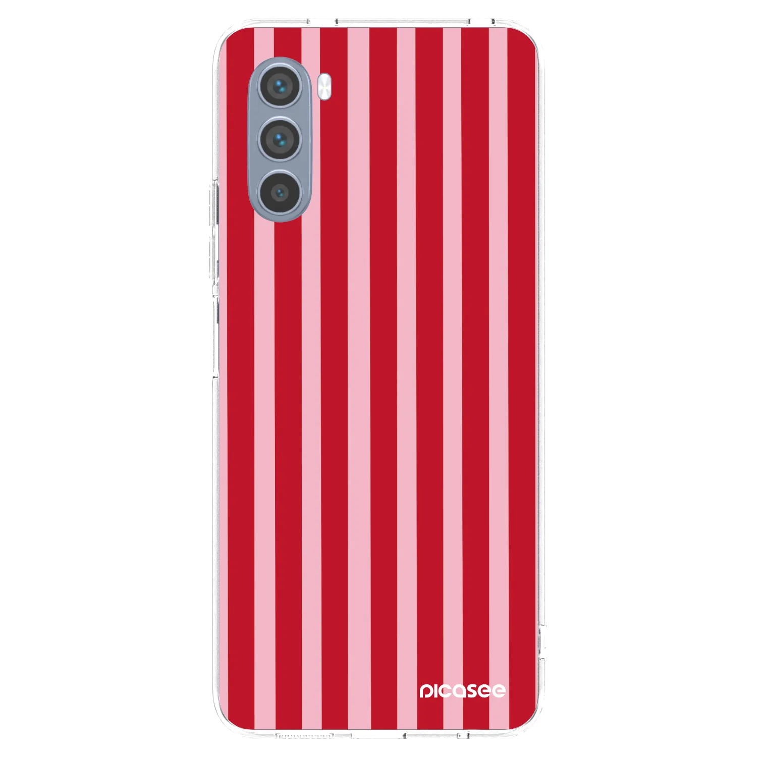 Picasee silikónový prehľadný obal pre Motorola Moto G62 - Lines red