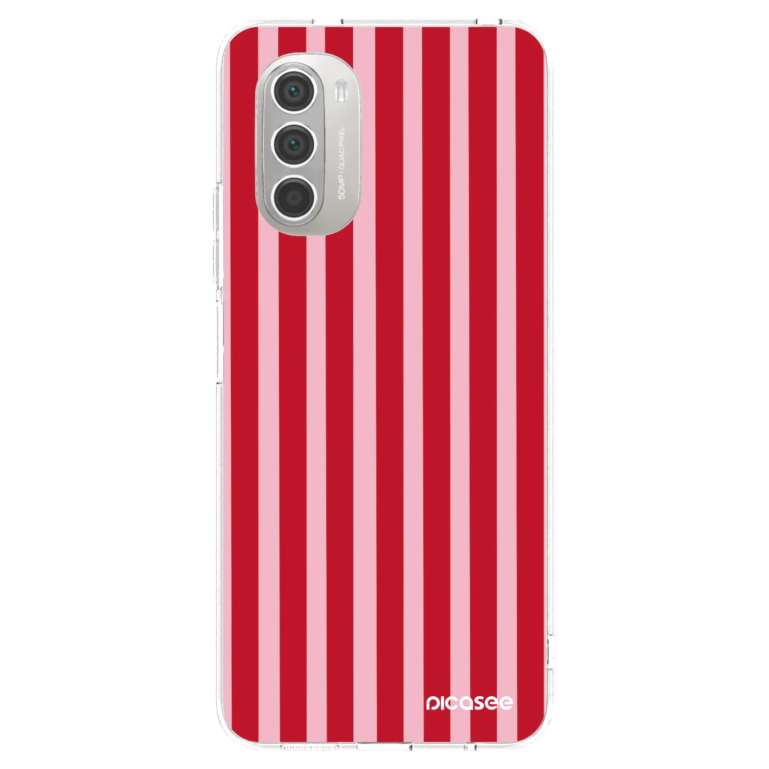 Picasee silikónový prehľadný obal pre Motorola Moto G51 - Lines red