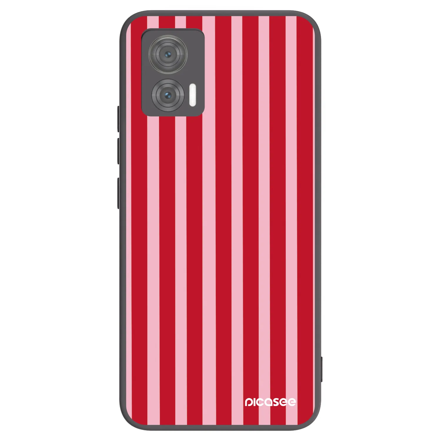 Picasee silikónový čierny obal pre Motorola Edge 30 Neo - Lines red