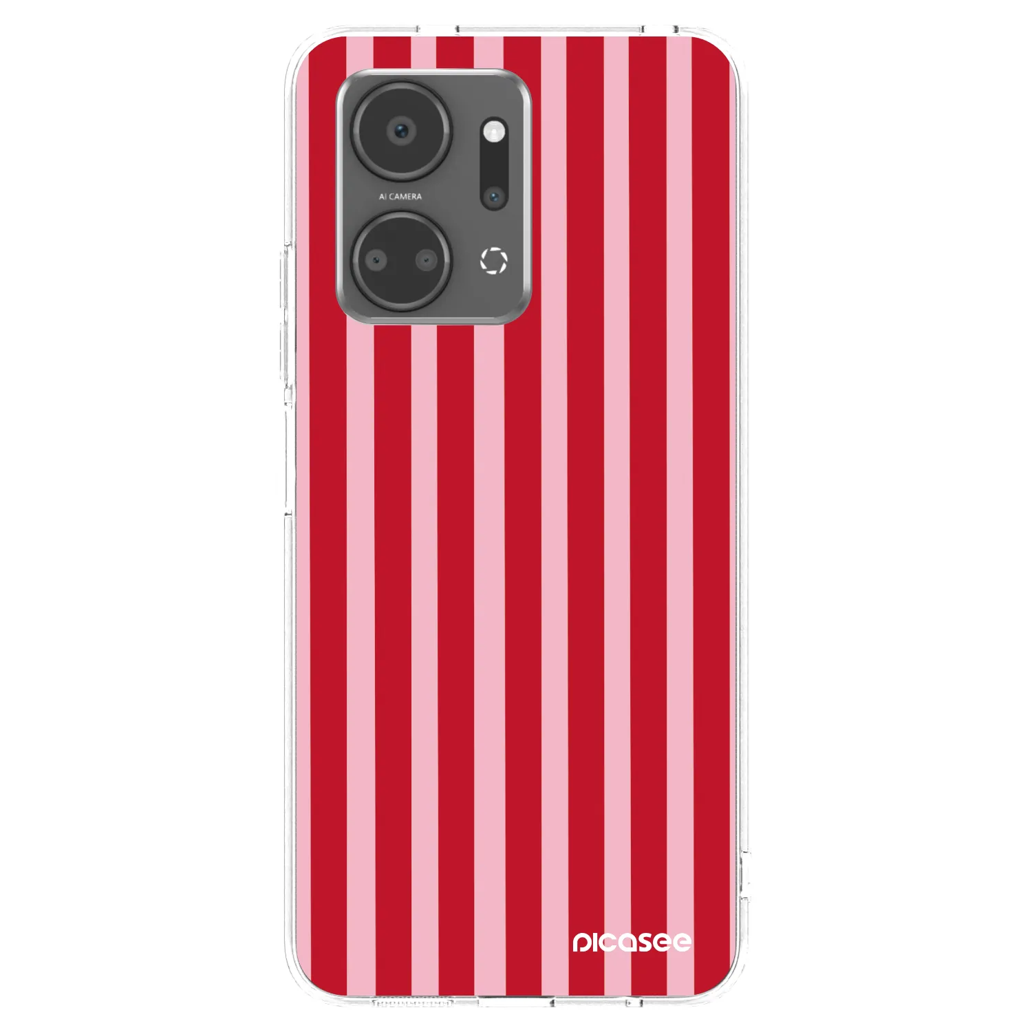 Picasee silikónový prehľadný obal pre Honor X7a - Lines red