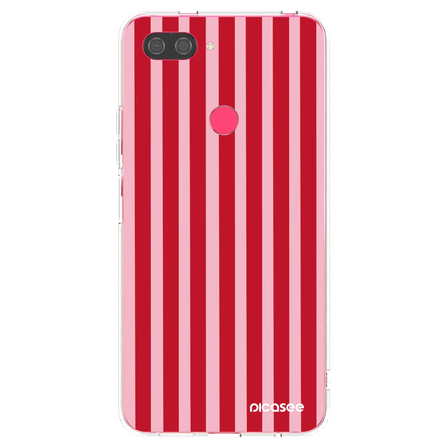 Picasee silikónový prehľadný obal pre Xiaomi Mi 8 Lite - Lines red